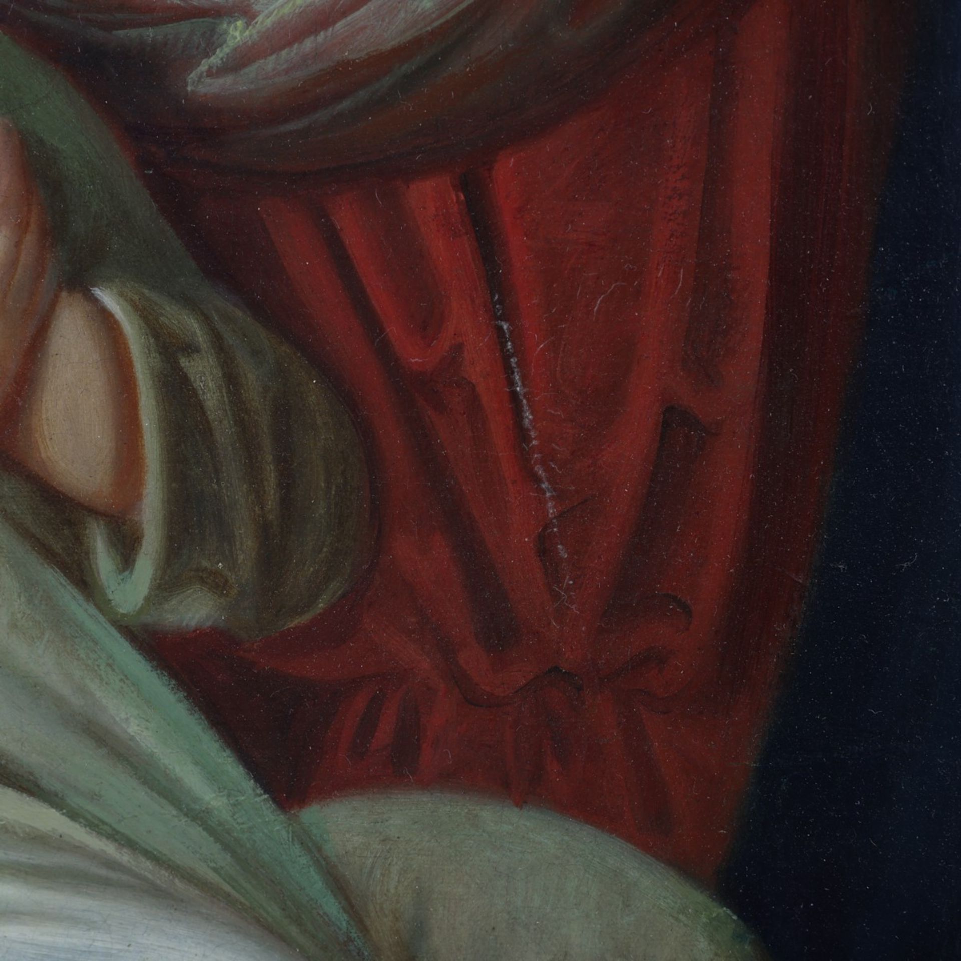 19th c. Madonna and Child Oil on Canvas - Bild 6 aus 6