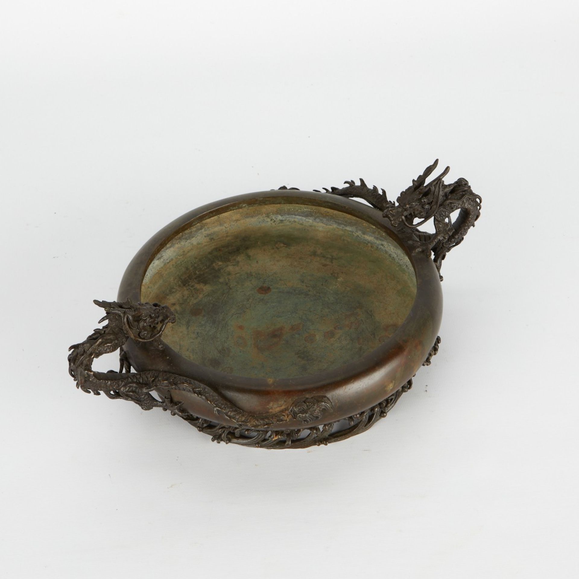 Japanese Meiji Bronze Dragon Censer Kuroda - Image 6 of 9