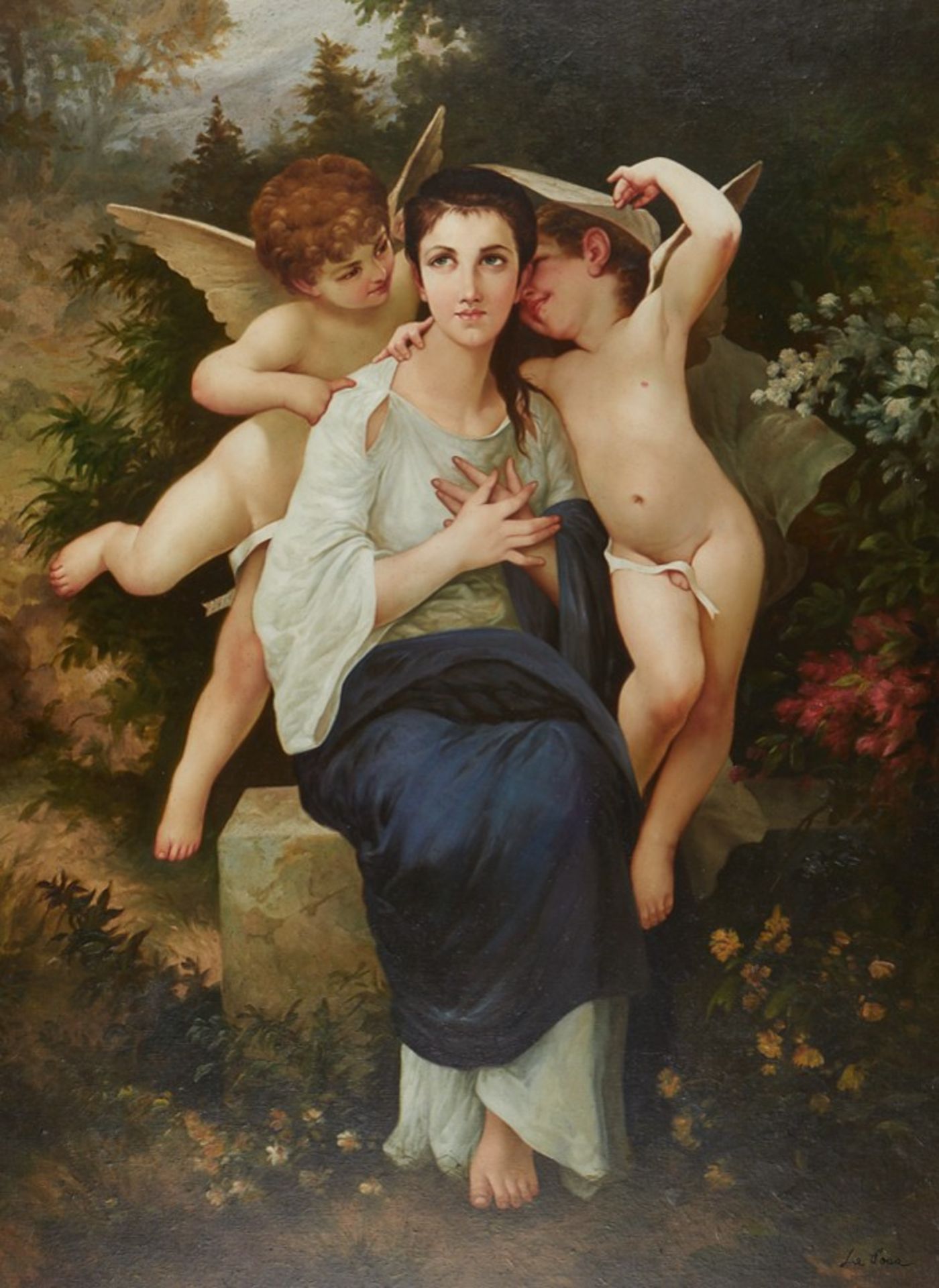 After Bouguereau "Heart's Awakening" Oil on Canvas - Bild 2 aus 5