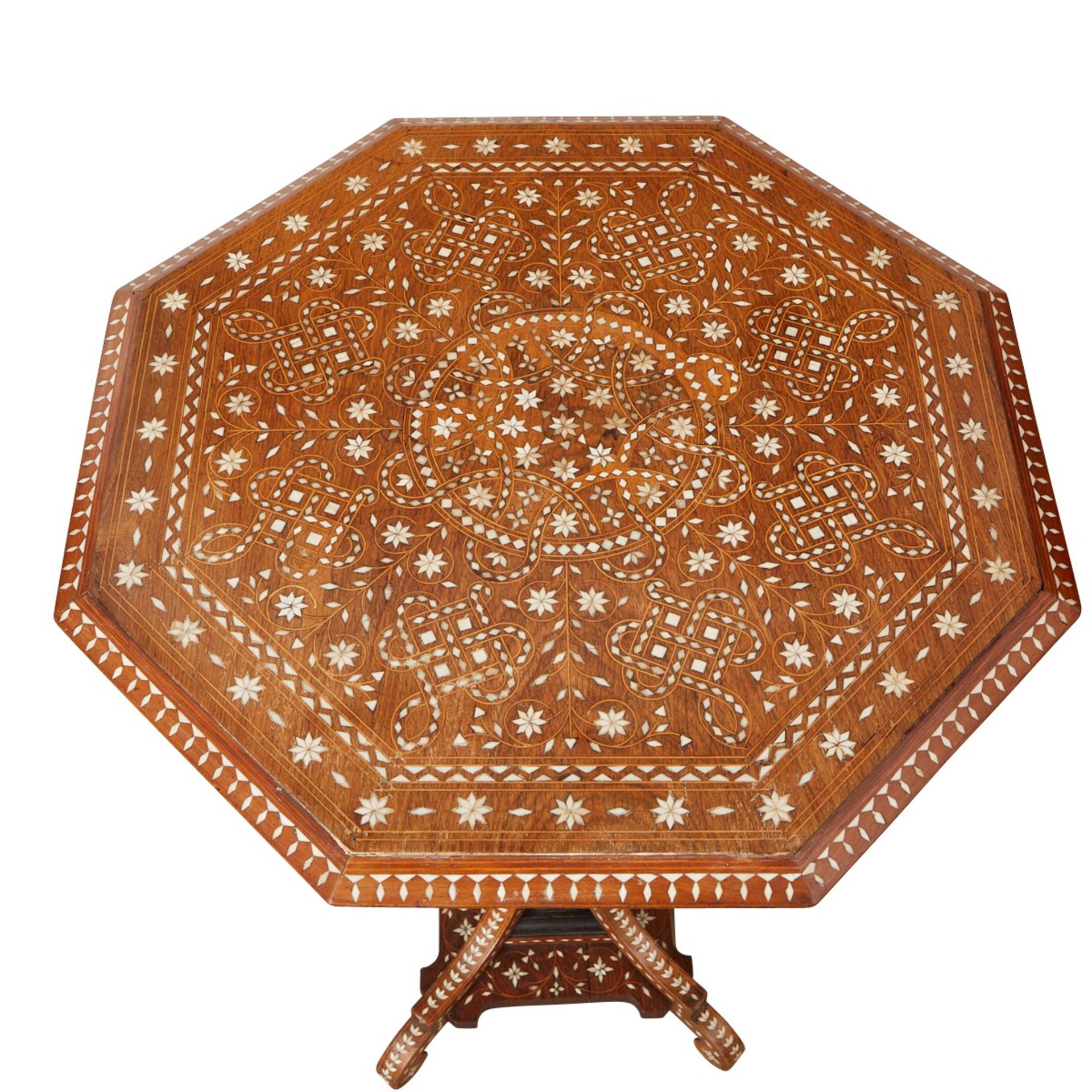 Syrian Mother of Pearl Octagonal Side Table - Image 2 of 8