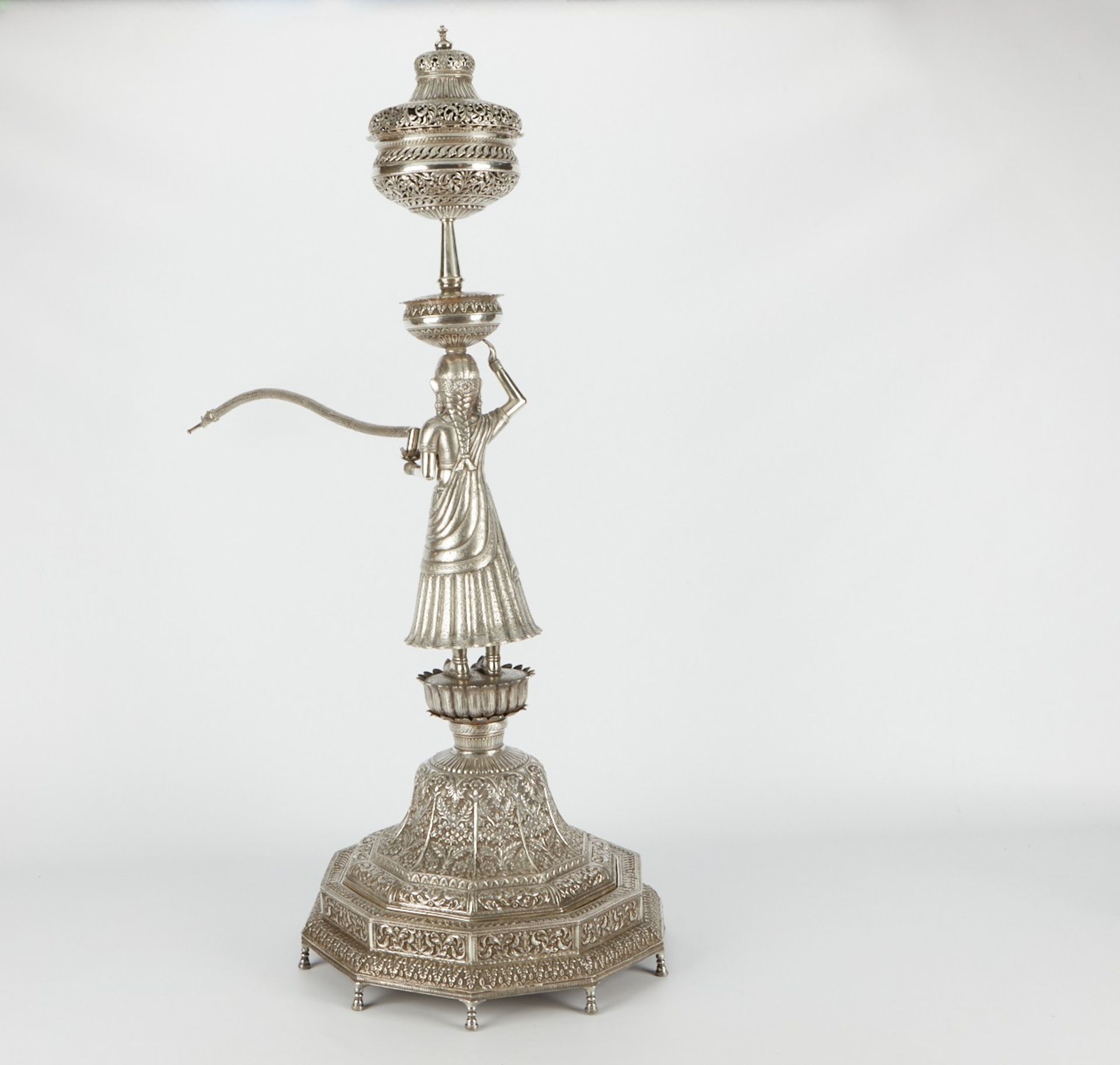 900 Silver Indian Hookah - Image 3 of 12