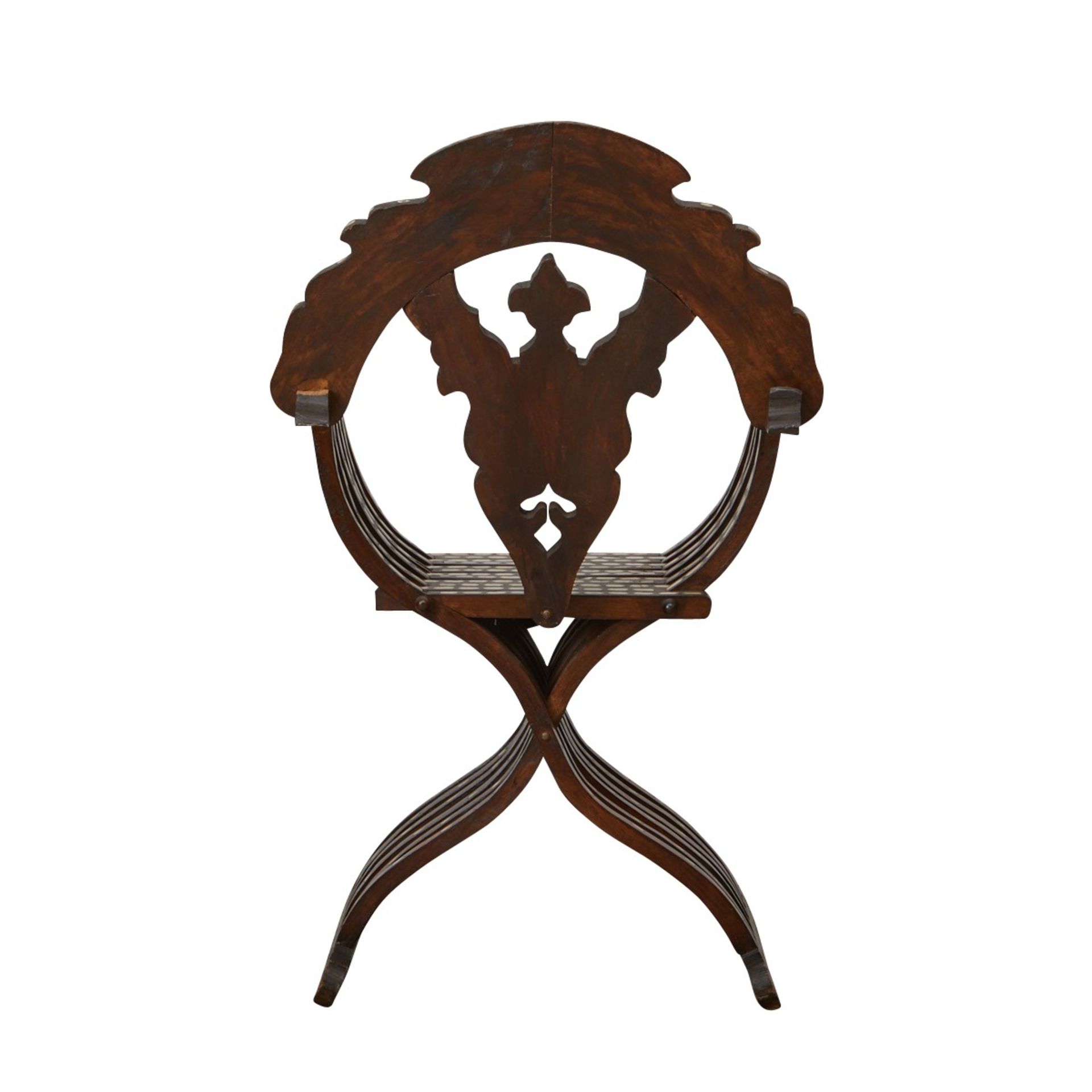 Syrian Inlaid Dagobert Folding Chair - Image 4 of 9