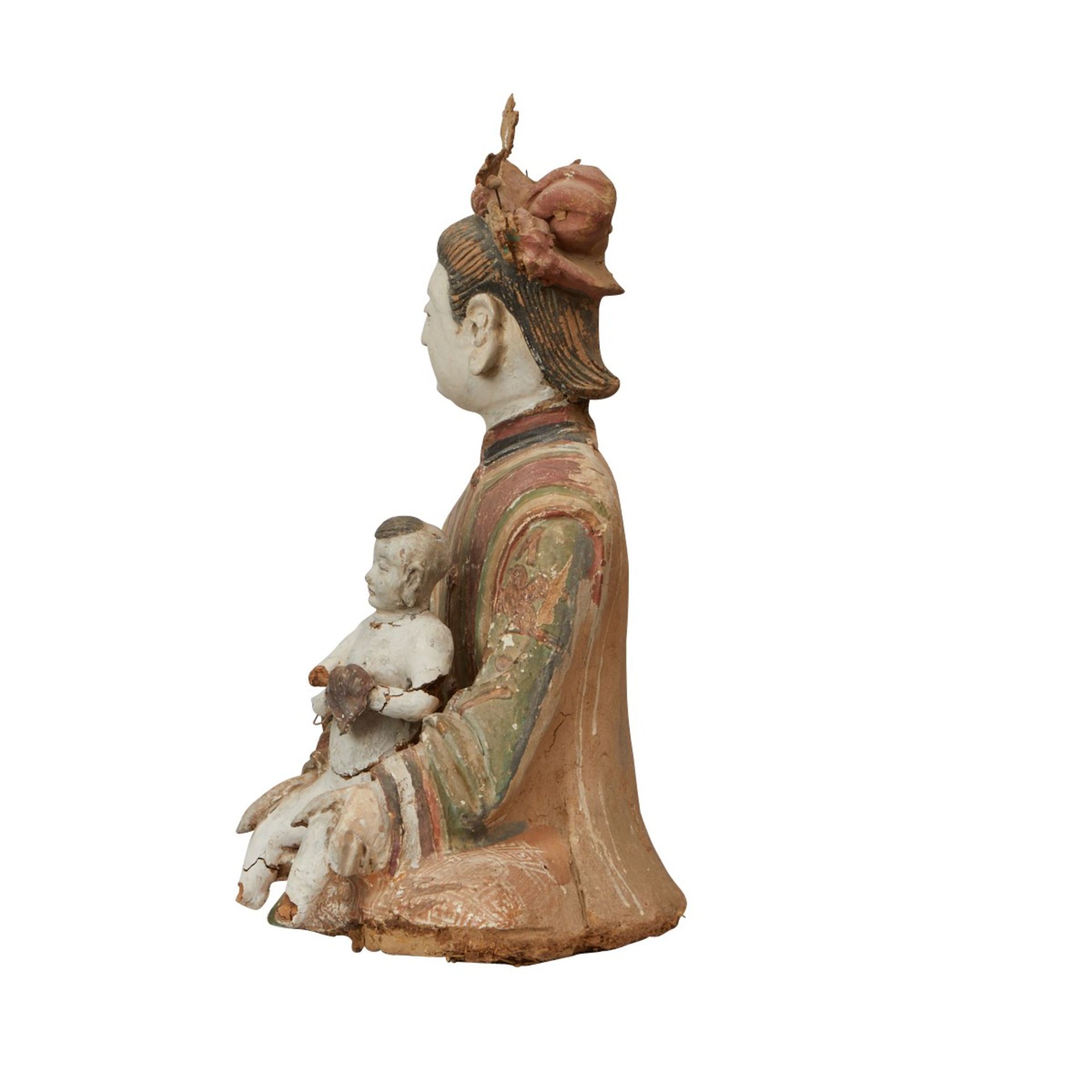 Modern Chinese Gessoed Temple Guanyin - Image 6 of 11