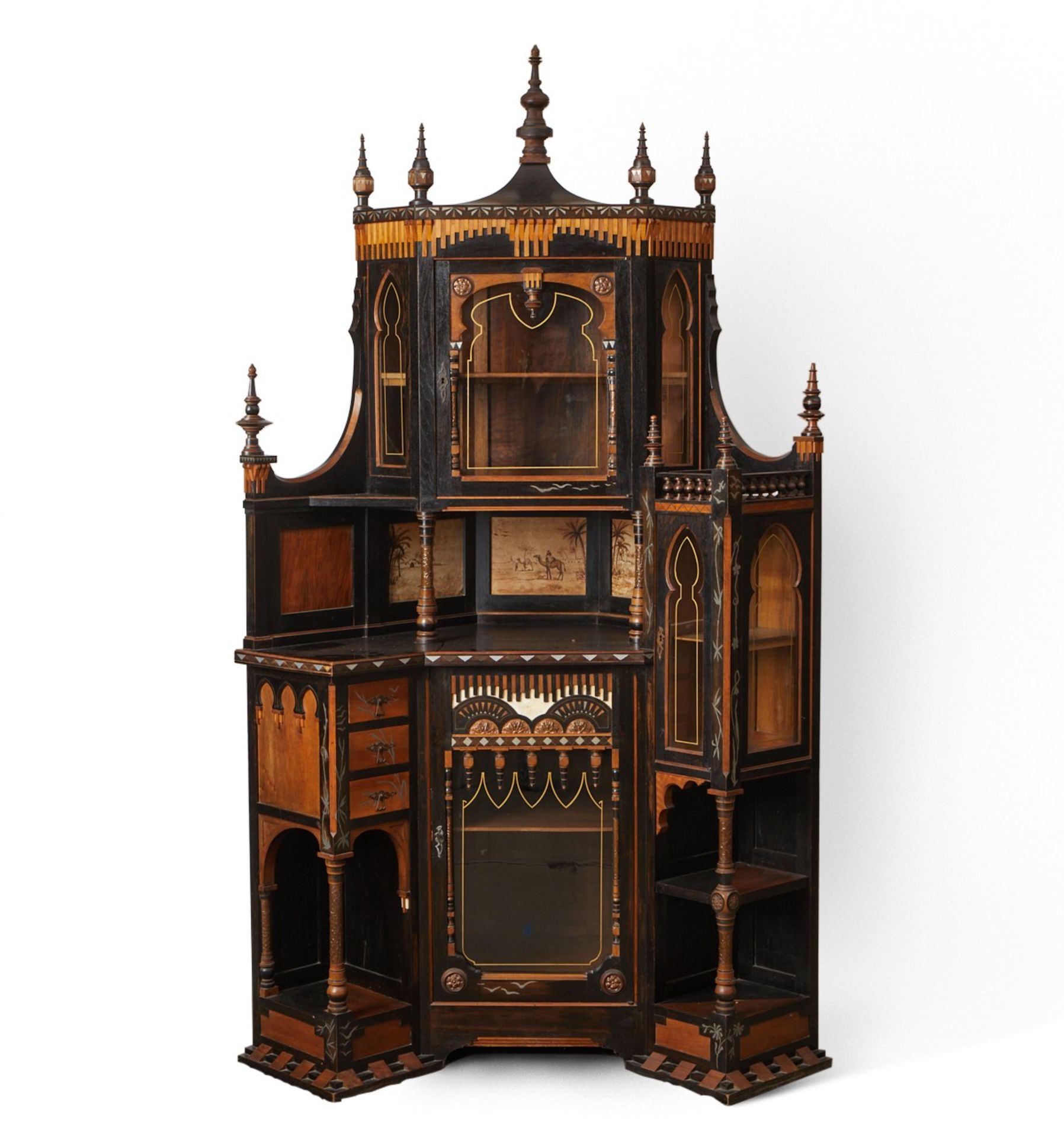 Carlo Bugatti Monumental Corner Cabinet