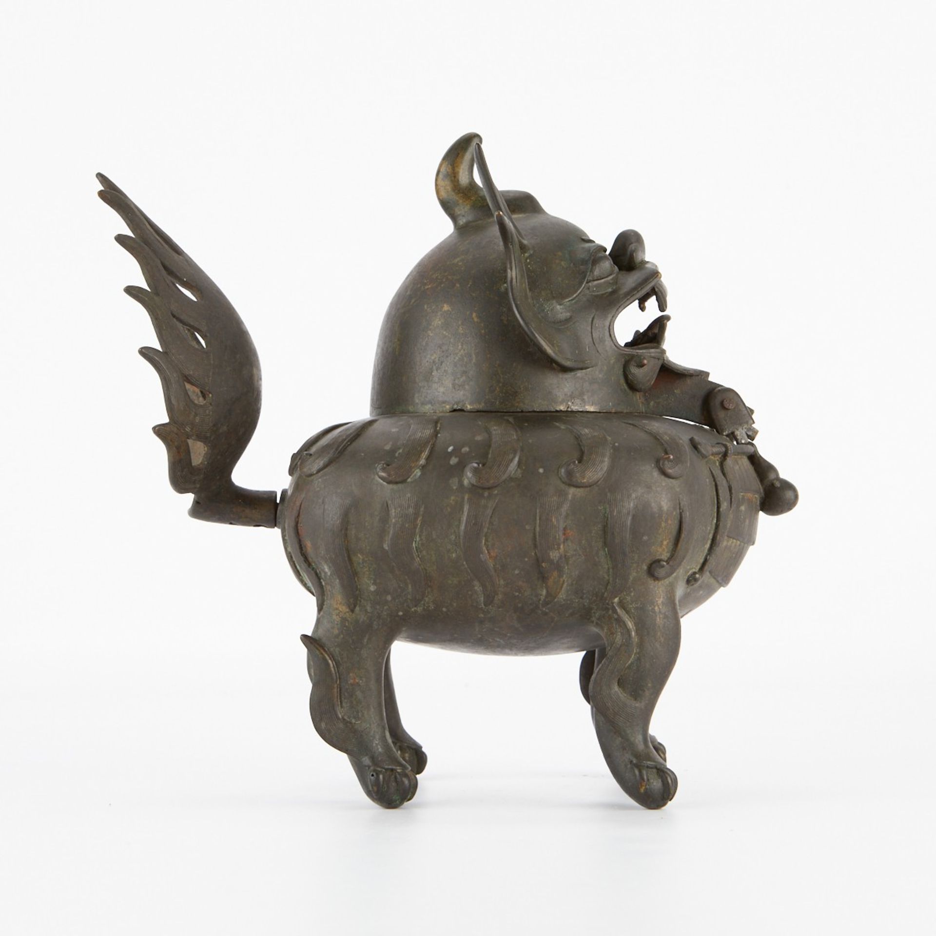 Chinese Bronze Foo Dog Censer - Bild 8 aus 14