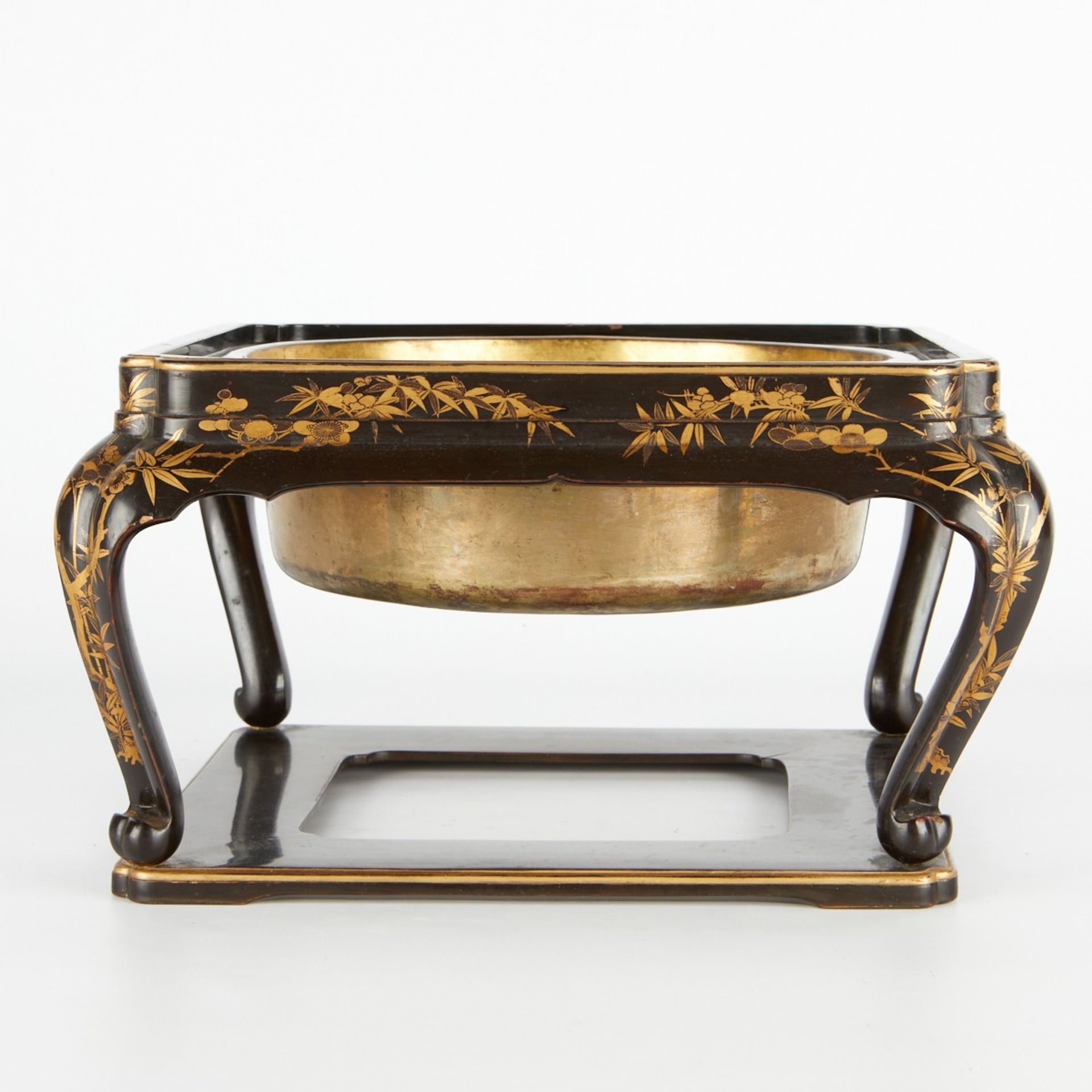 Japanese Meiji Lacquered Wood Brazier Hibachi - Image 5 of 7