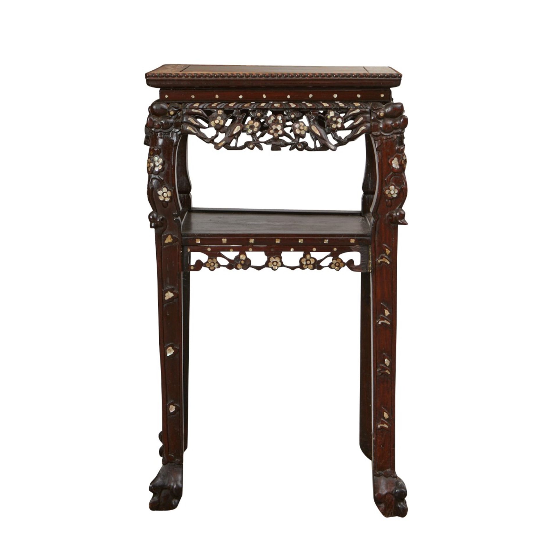 Chinese Mother of Pearl Inlaid Side Table - Bild 8 aus 12