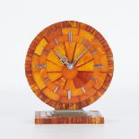 German Art Deco Amber Table Clock