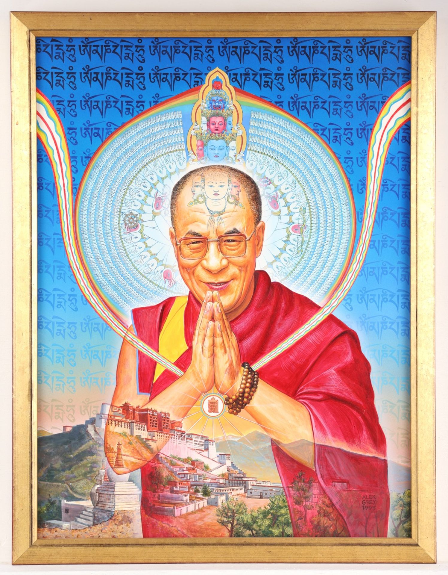 Alex Grey "Dalai Lama" Acrylic on Wood Panel - Bild 2 aus 6