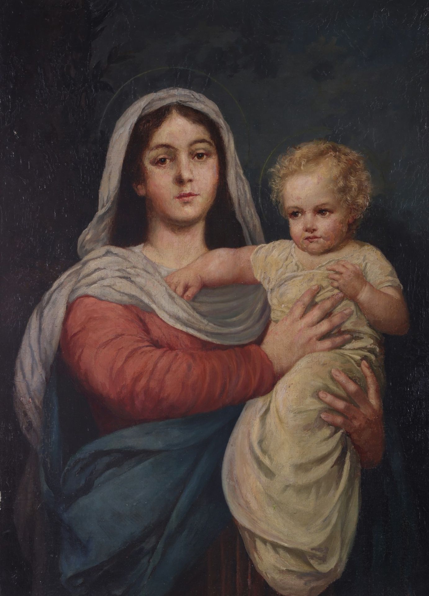 Ludwig Graf "Madonna und Kind" Oil on Board - Bild 2 aus 8