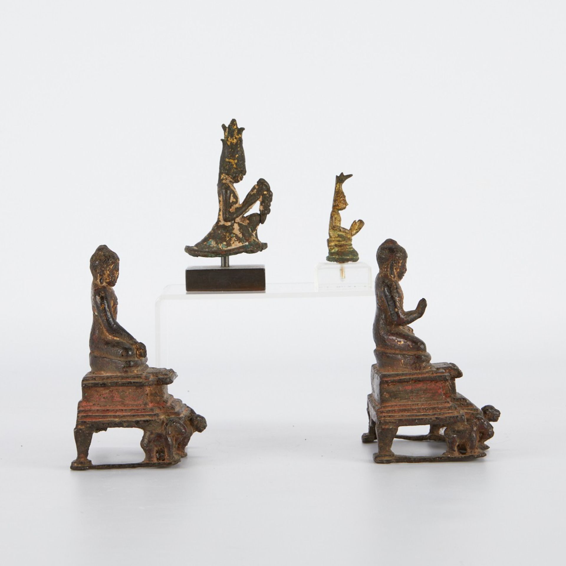 4 Southeast Asian Bronze Buddhas - Image 4 of 7