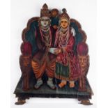 19th c. Indian Painted Panel of Ram and Sita