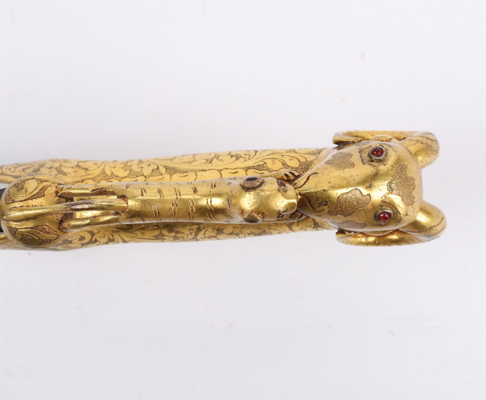 19th c. Mughal Handle w/ Ram's Head and Tiger - Bild 9 aus 10