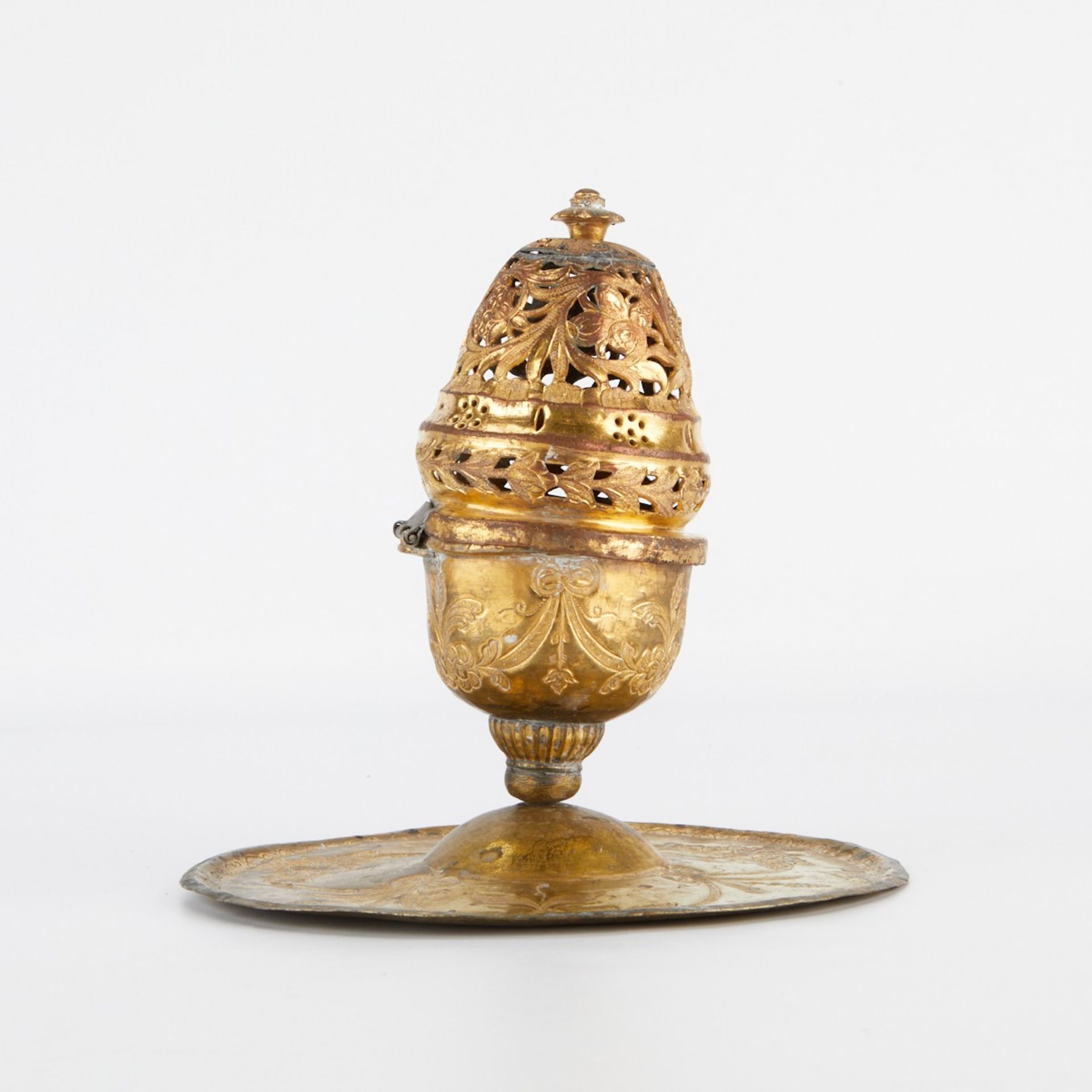 19th c. Ottoman Turkish Tombak Incense Burner - Image 4 of 7