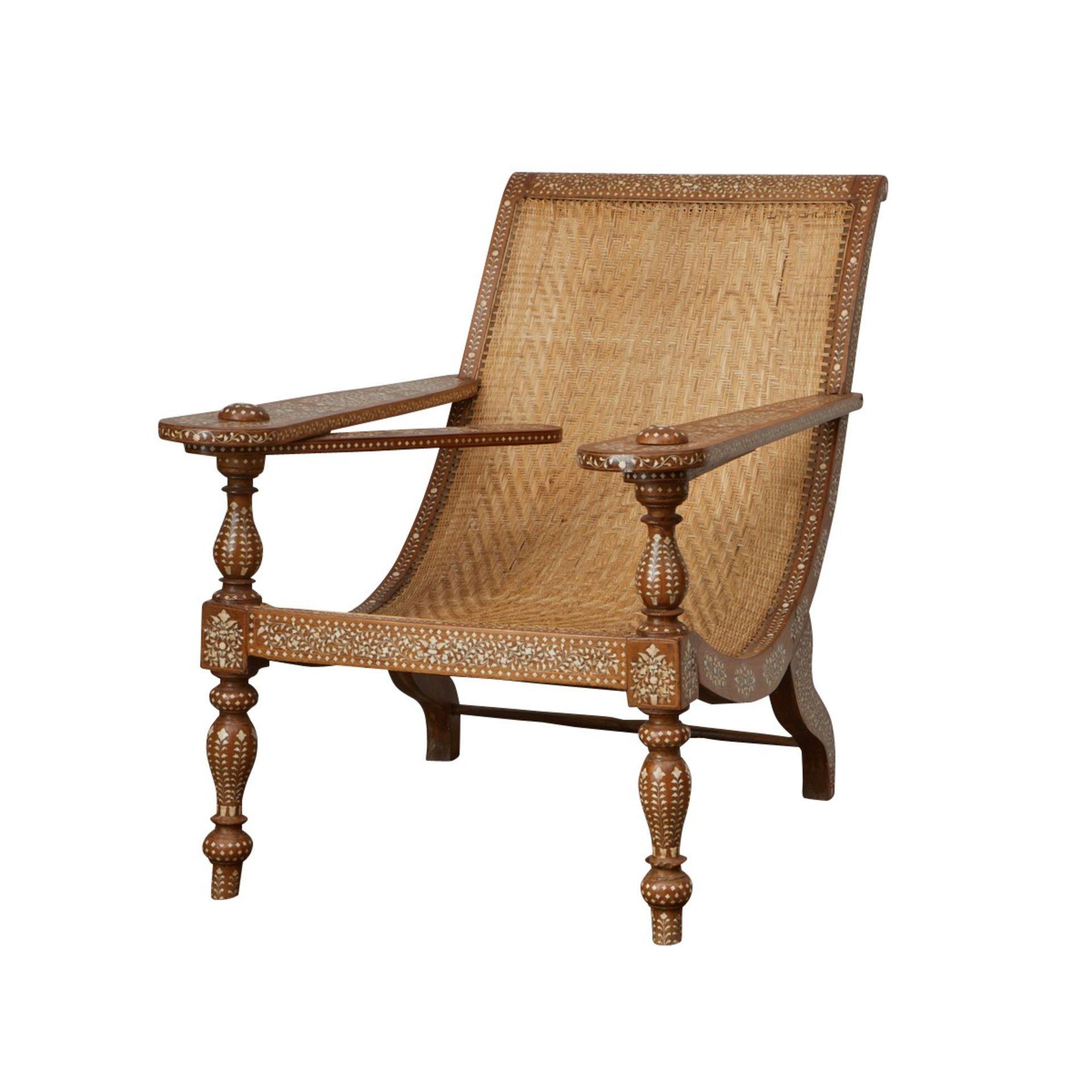 Syrian Inlaid Mother of Pearl Plantation Chair - Image 9 of 16