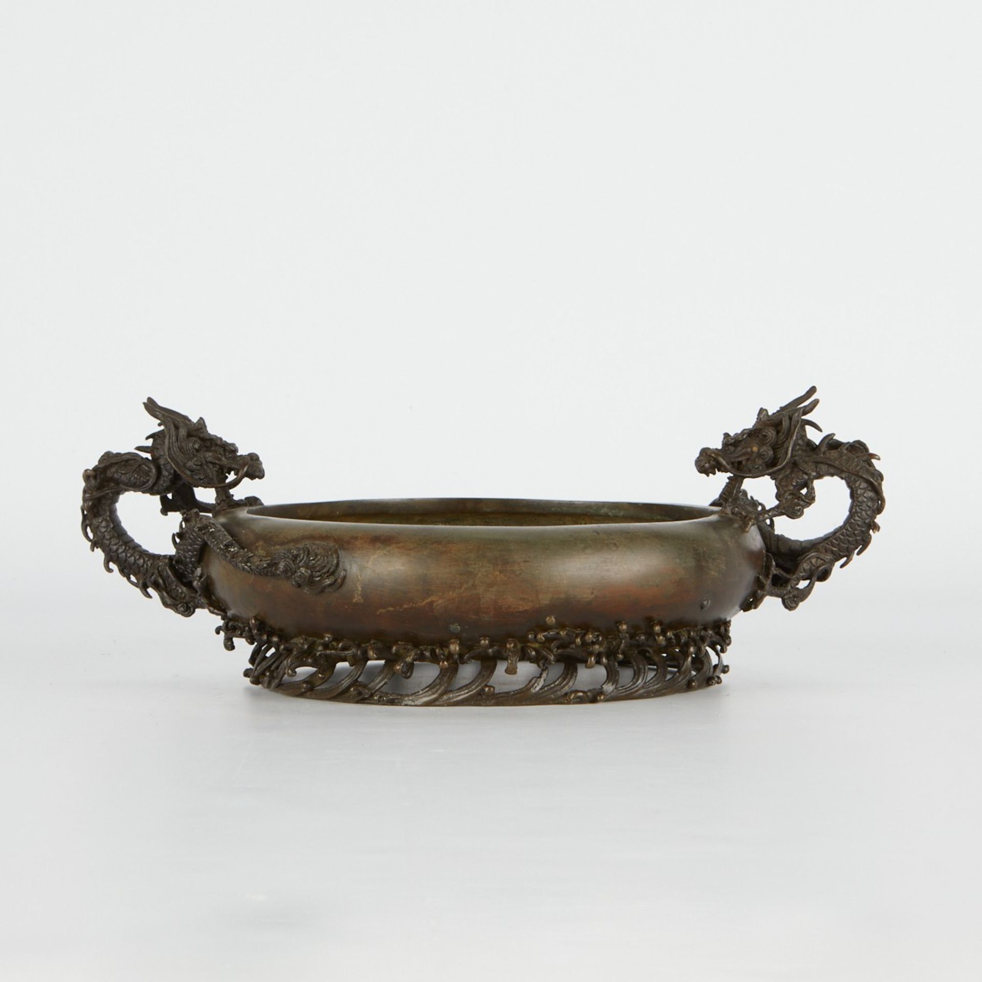 Japanese Meiji Bronze Dragon Censer Kuroda - Image 4 of 9