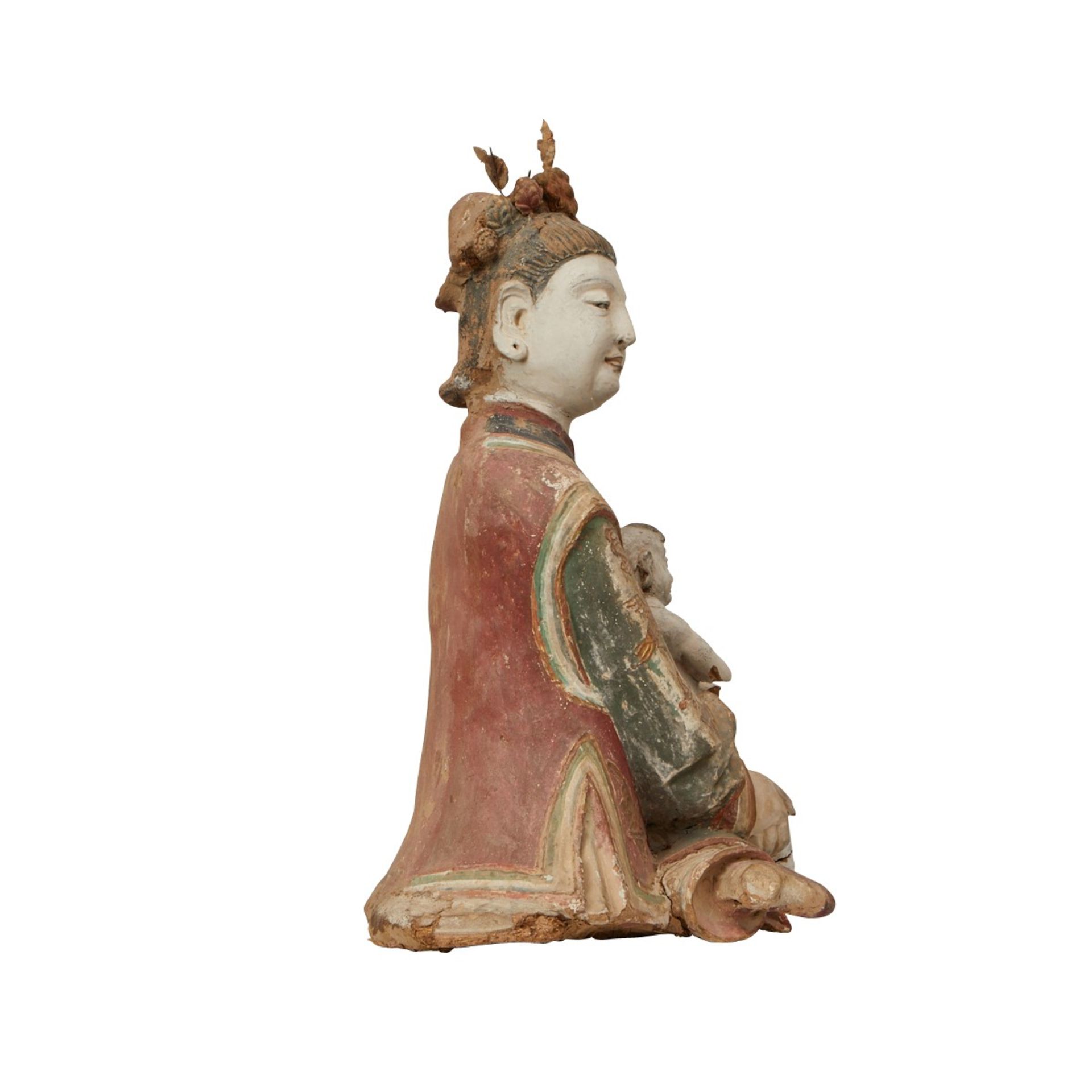 Modern Chinese Gessoed Temple Guanyin - Image 8 of 11