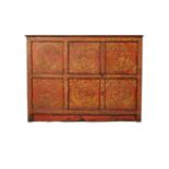 Tibetan Red and Gilt Cabinet