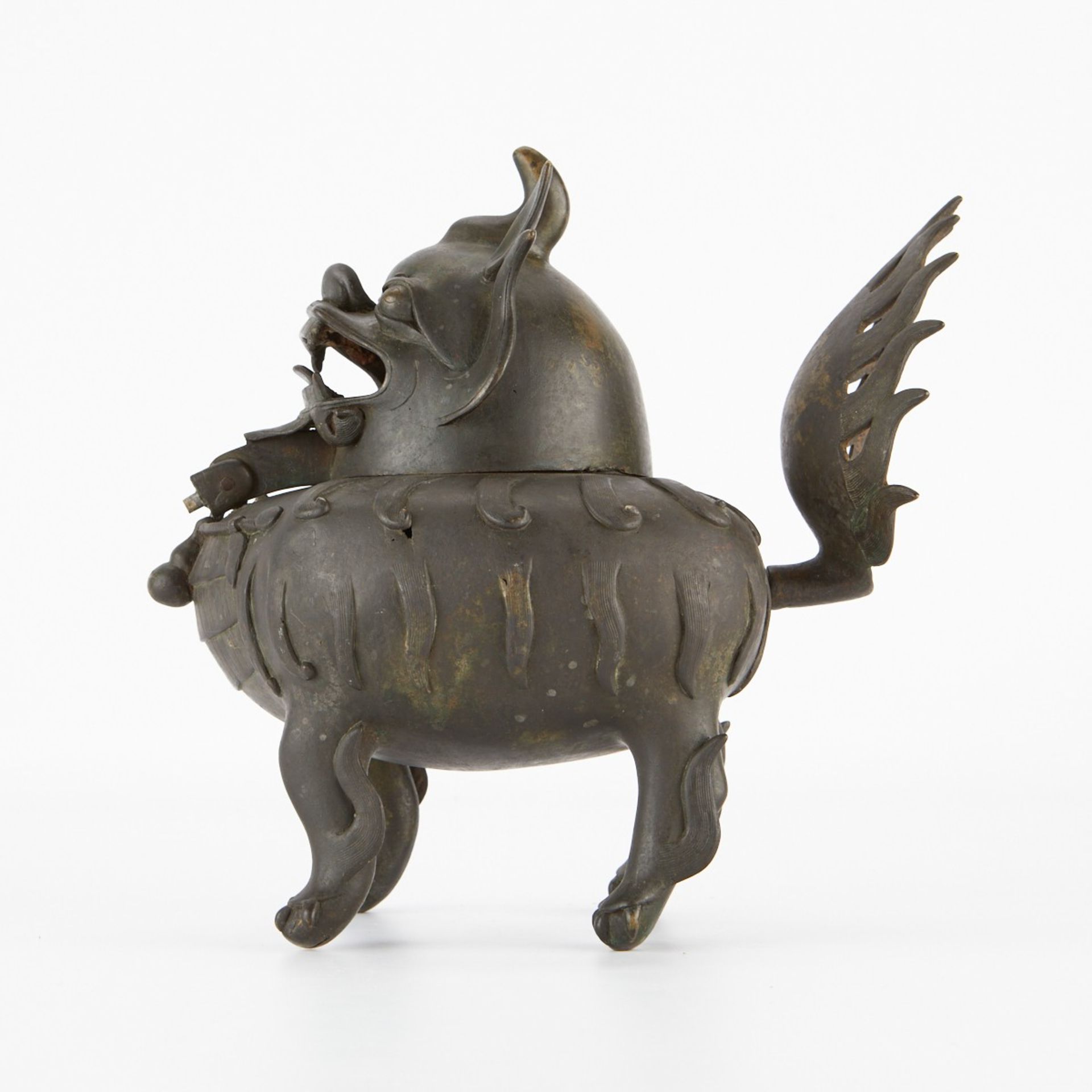 Chinese Bronze Foo Dog Censer - Bild 5 aus 14