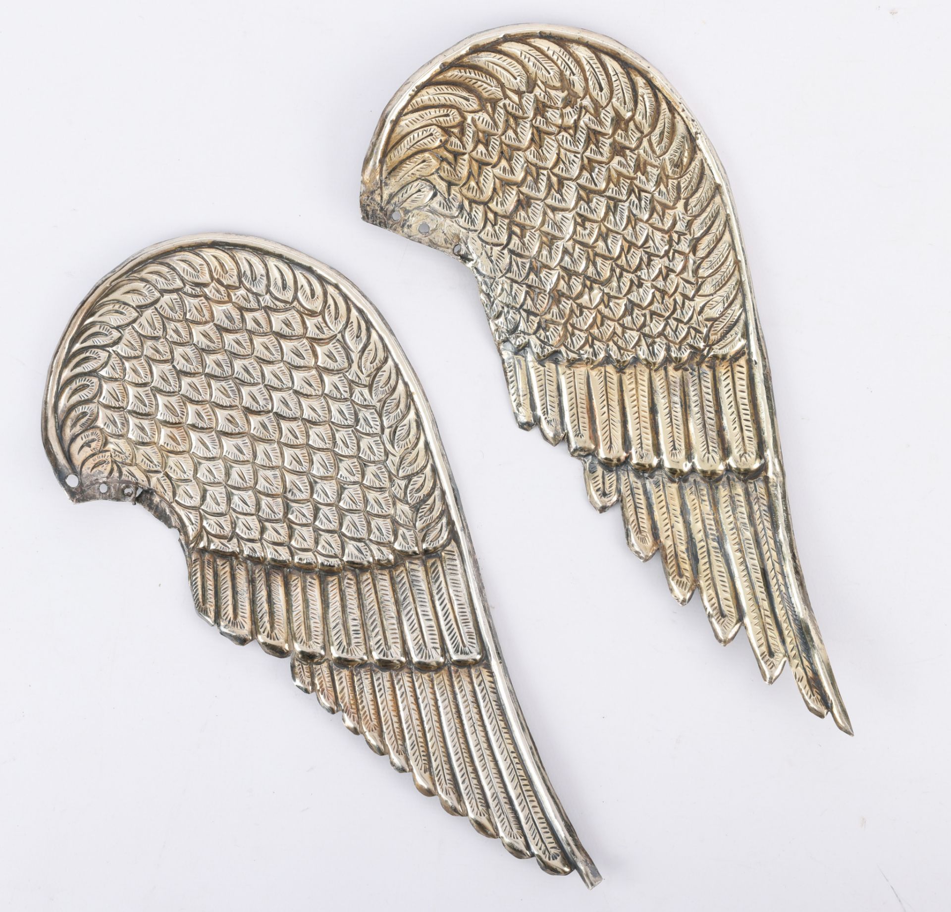 Pair Large Silver Indian Winged Figures - Image 7 of 7