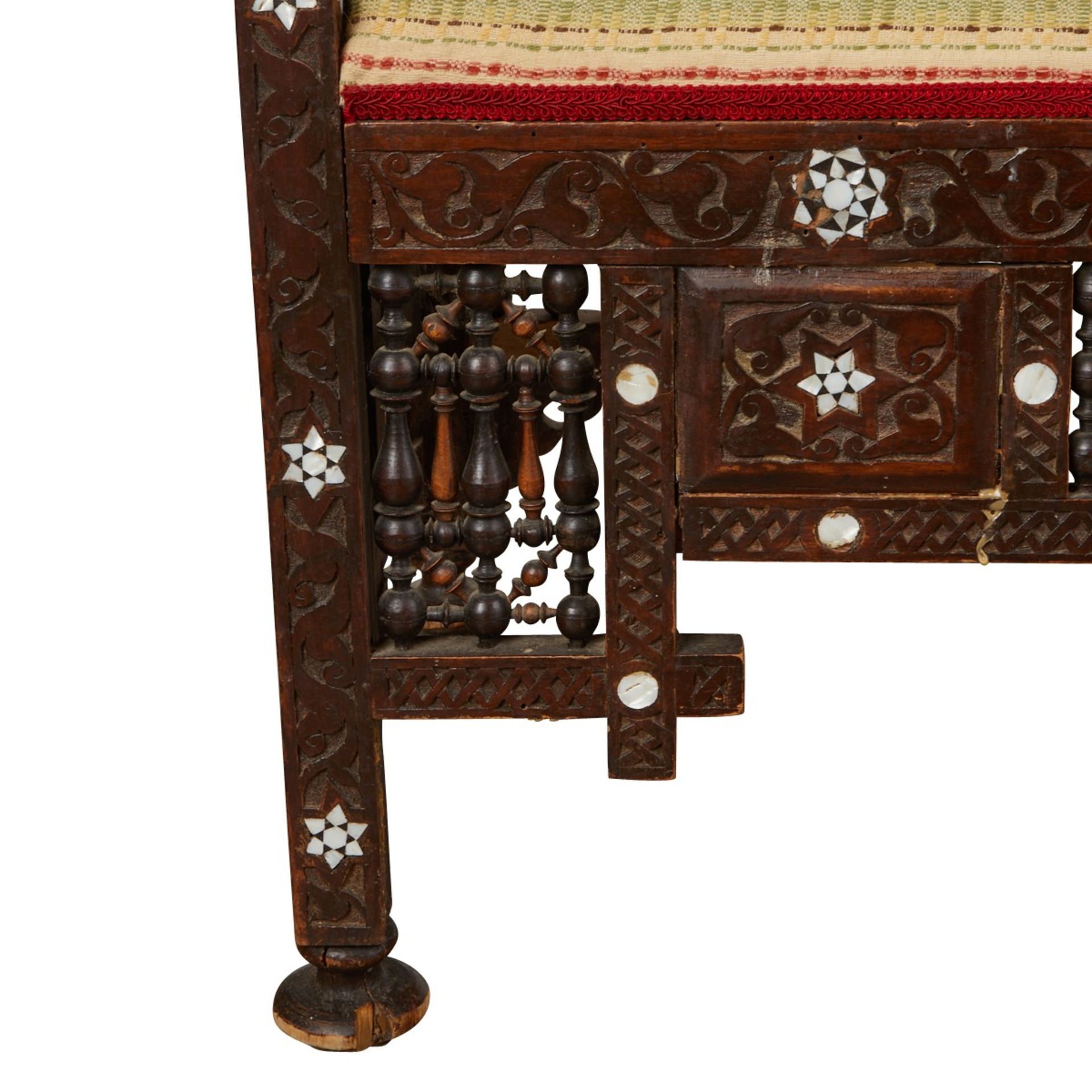 Syrian Mother of Pearl Inlaid Bench - Bild 6 aus 7