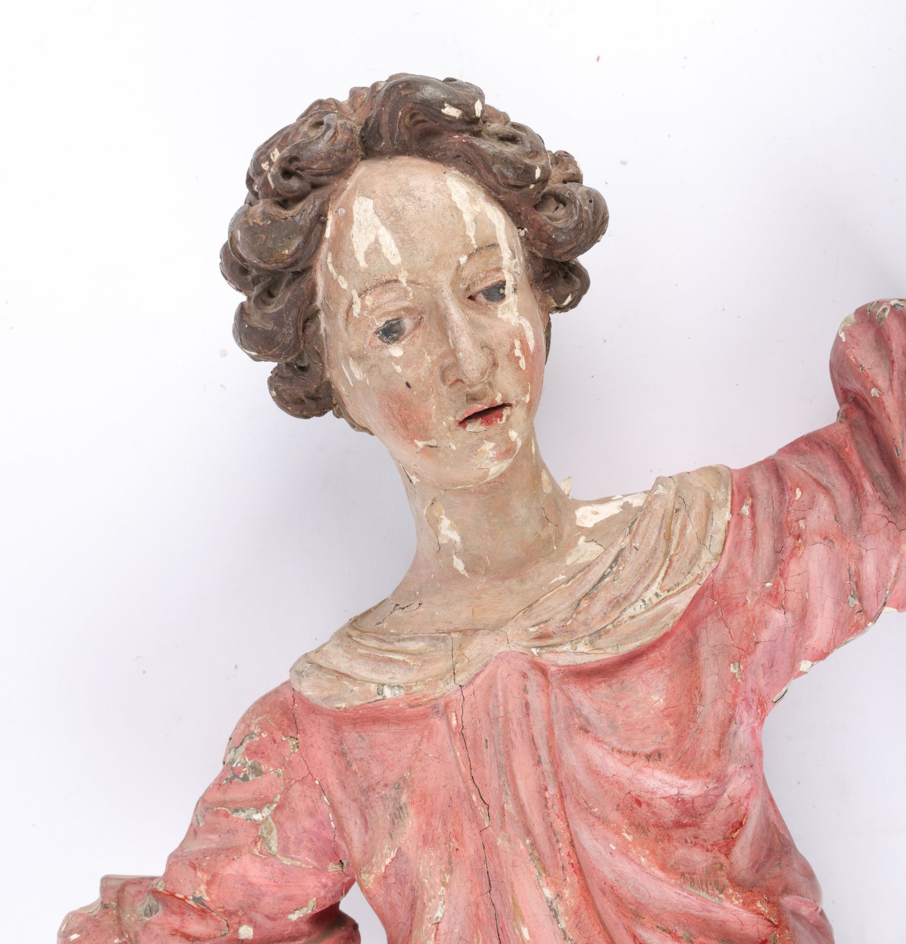 18th/19th c. Polychromed Carved Angel - Image 5 of 7