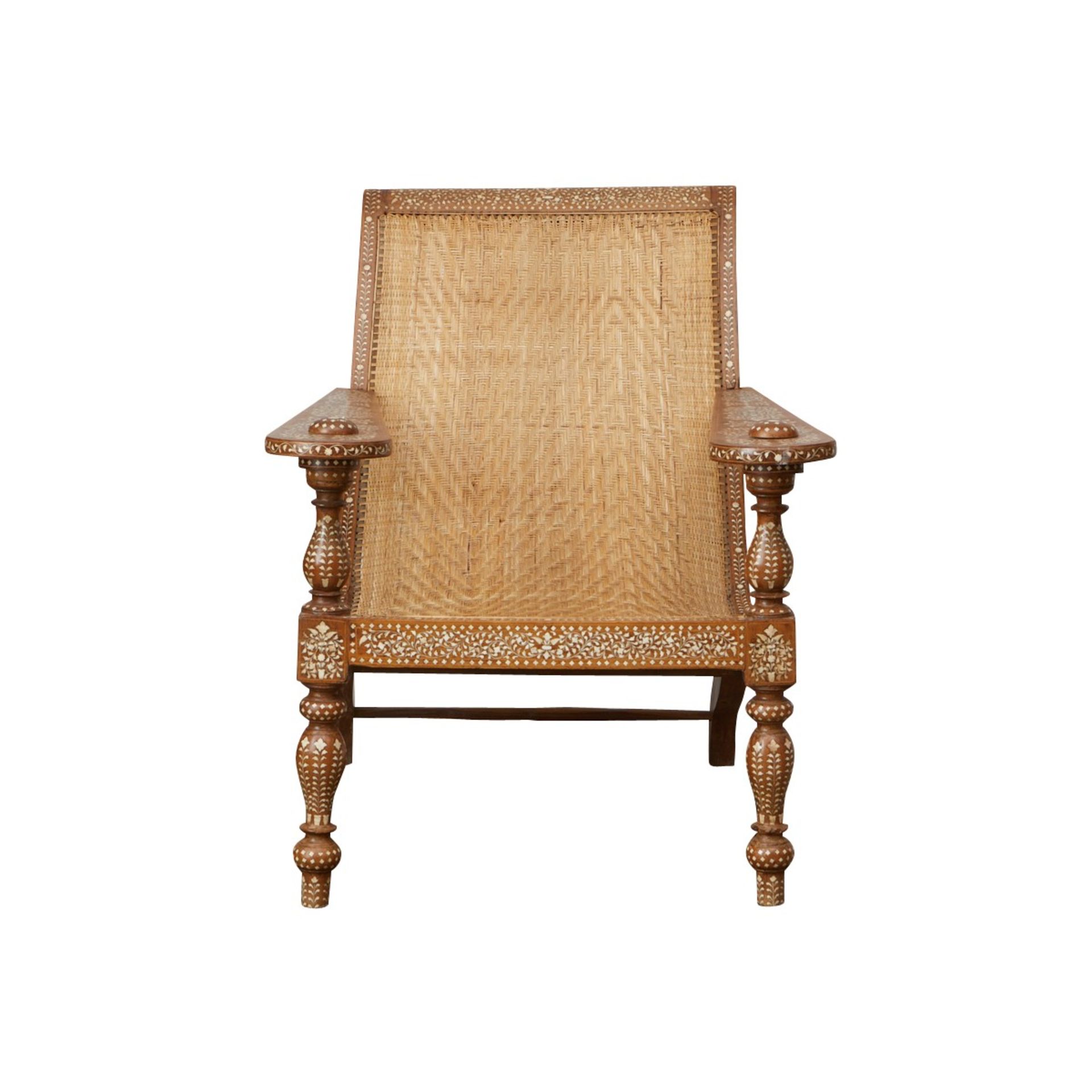 Syrian Inlaid Mother of Pearl Plantation Chair - Image 11 of 16