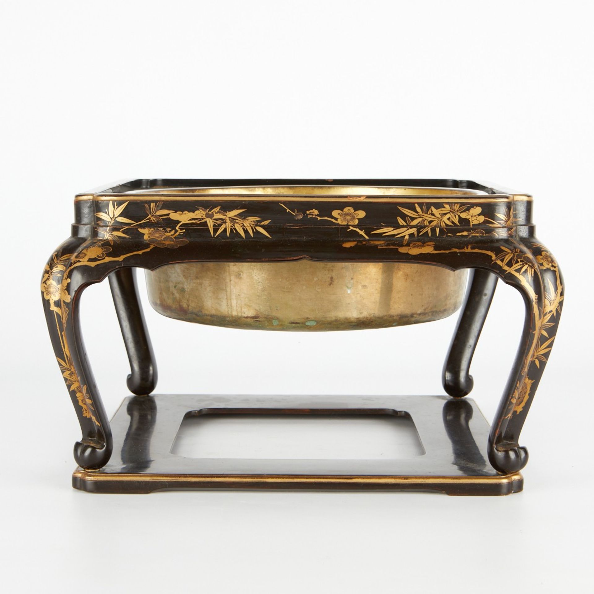 Japanese Meiji Lacquered Wood Brazier Hibachi - Image 4 of 7