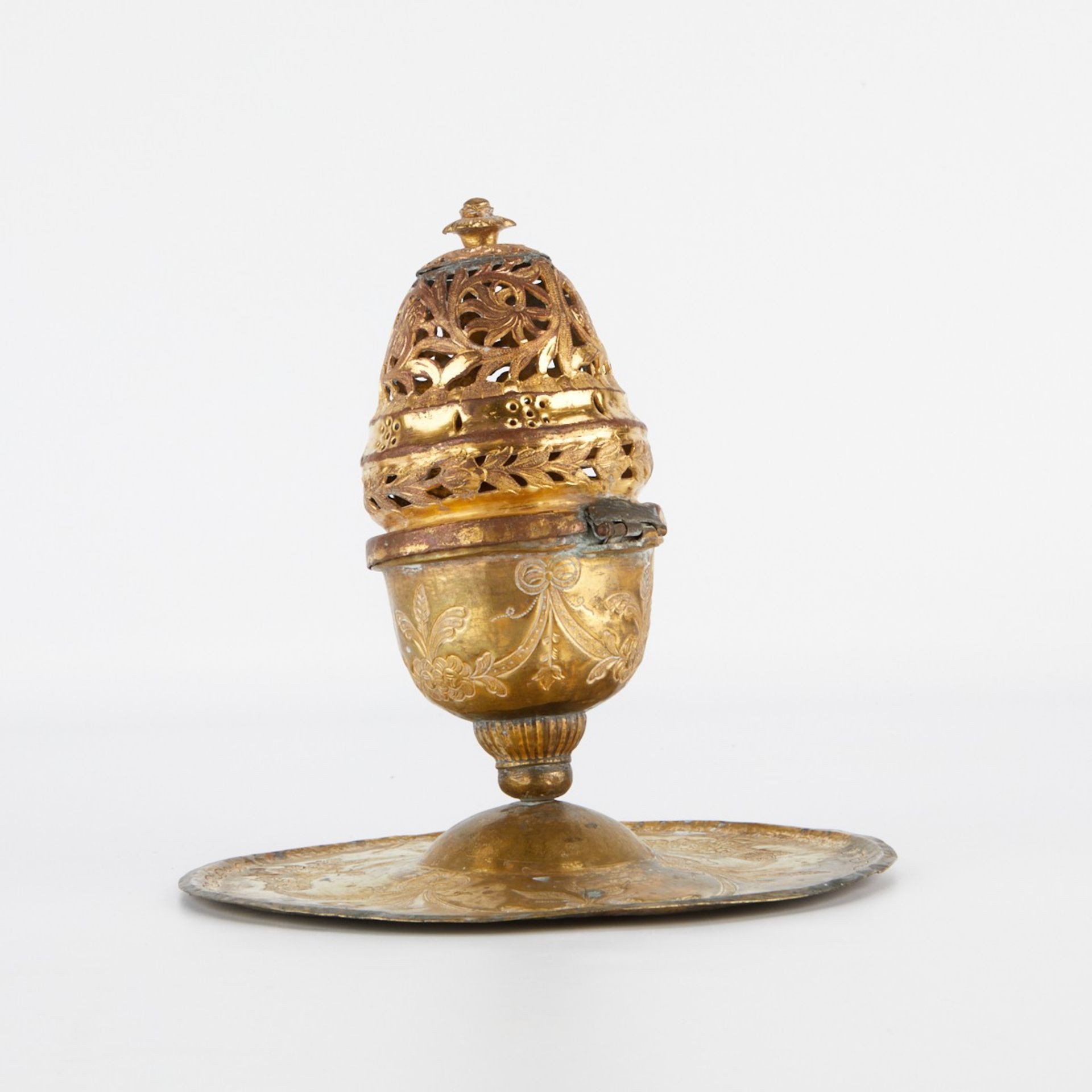 19th c. Ottoman Turkish Tombak Incense Burner - Image 3 of 7