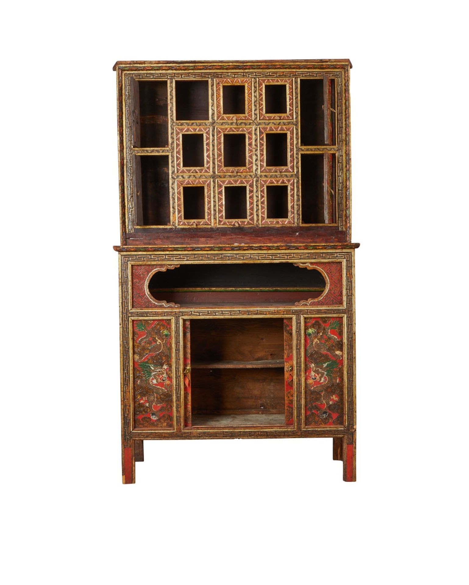 Tibetan Polychrome Reliquary Cabinet - Bild 2 aus 13