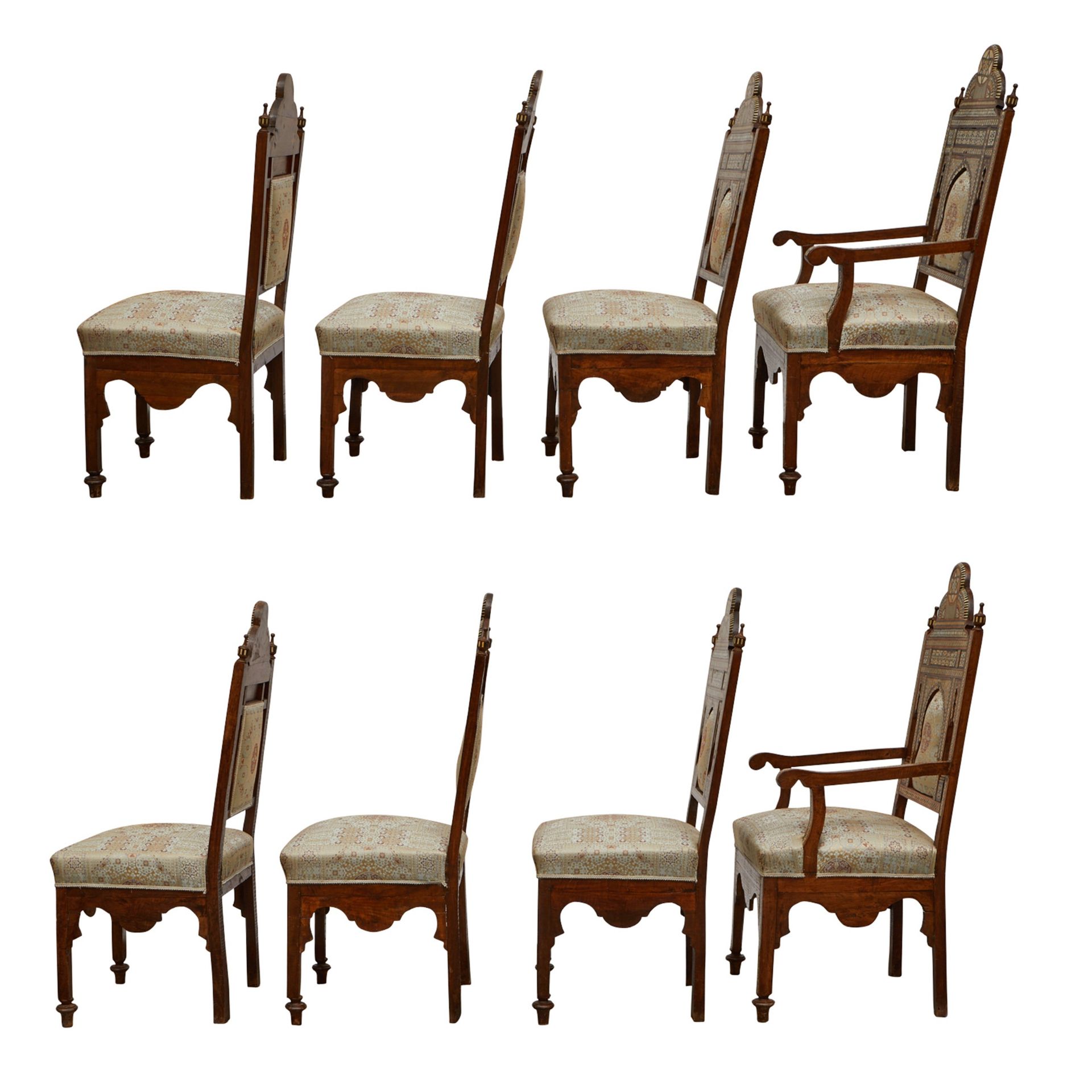 8 Syrian Mother of Pearl Inlaid Chairs - Bild 8 aus 12