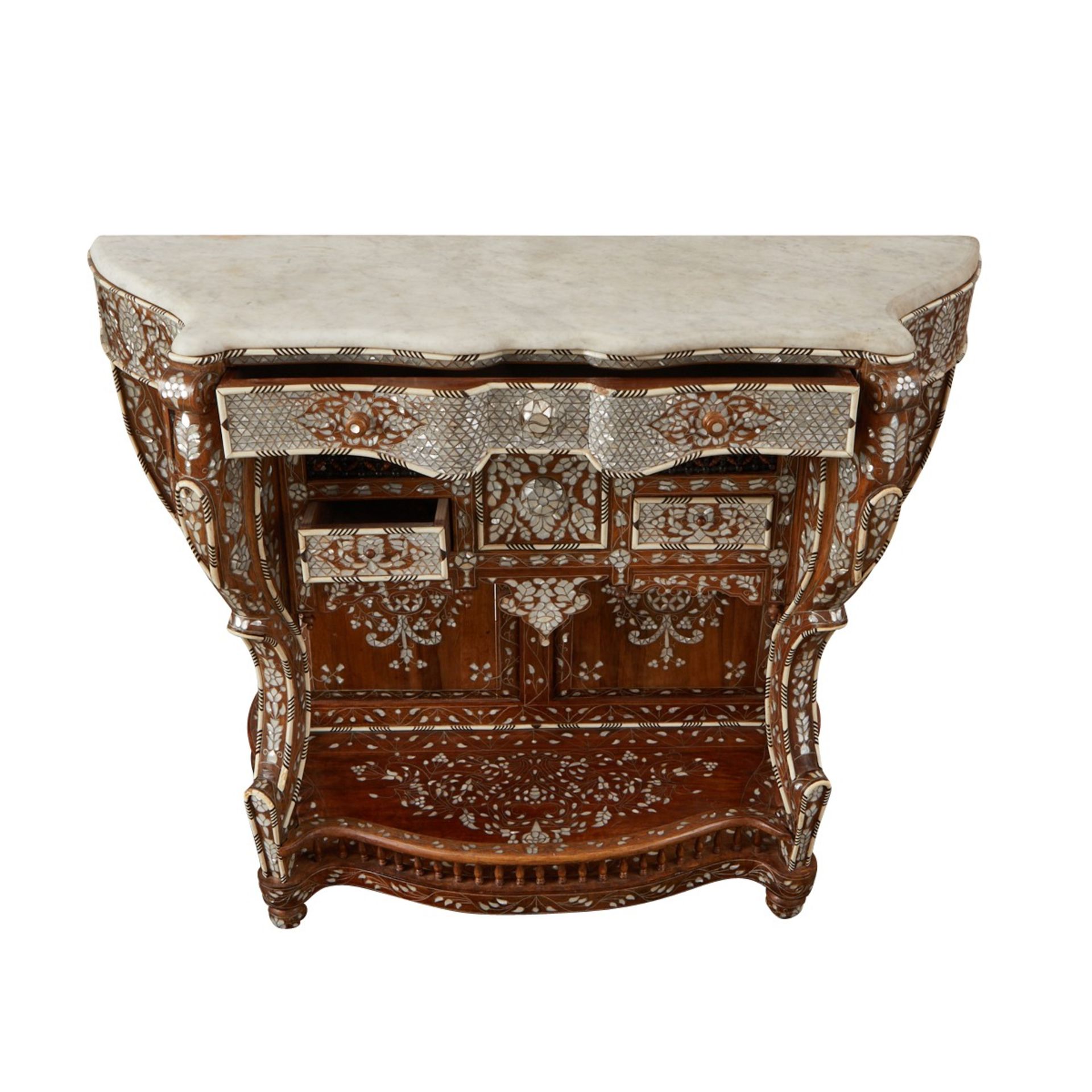 Levantine Mother of Pearl Inlaid Hall Table - Bild 2 aus 8