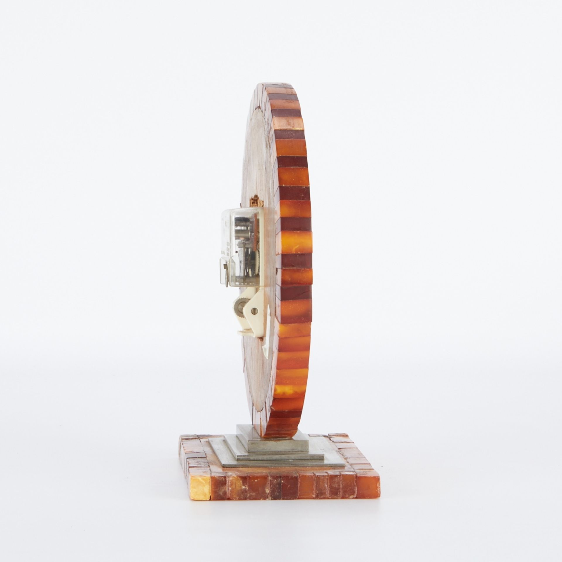 German Art Deco Amber Table Clock - Image 6 of 7