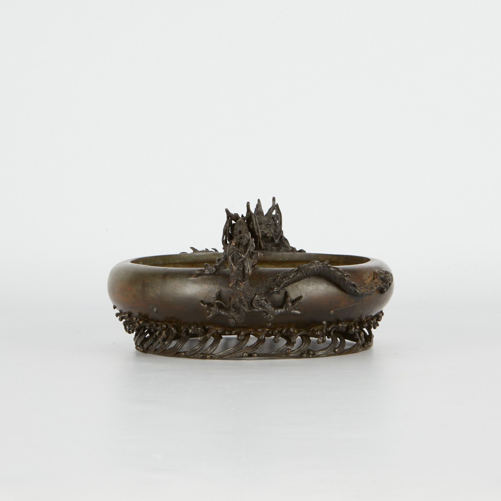 Japanese Meiji Bronze Dragon Censer Kuroda - Image 5 of 9