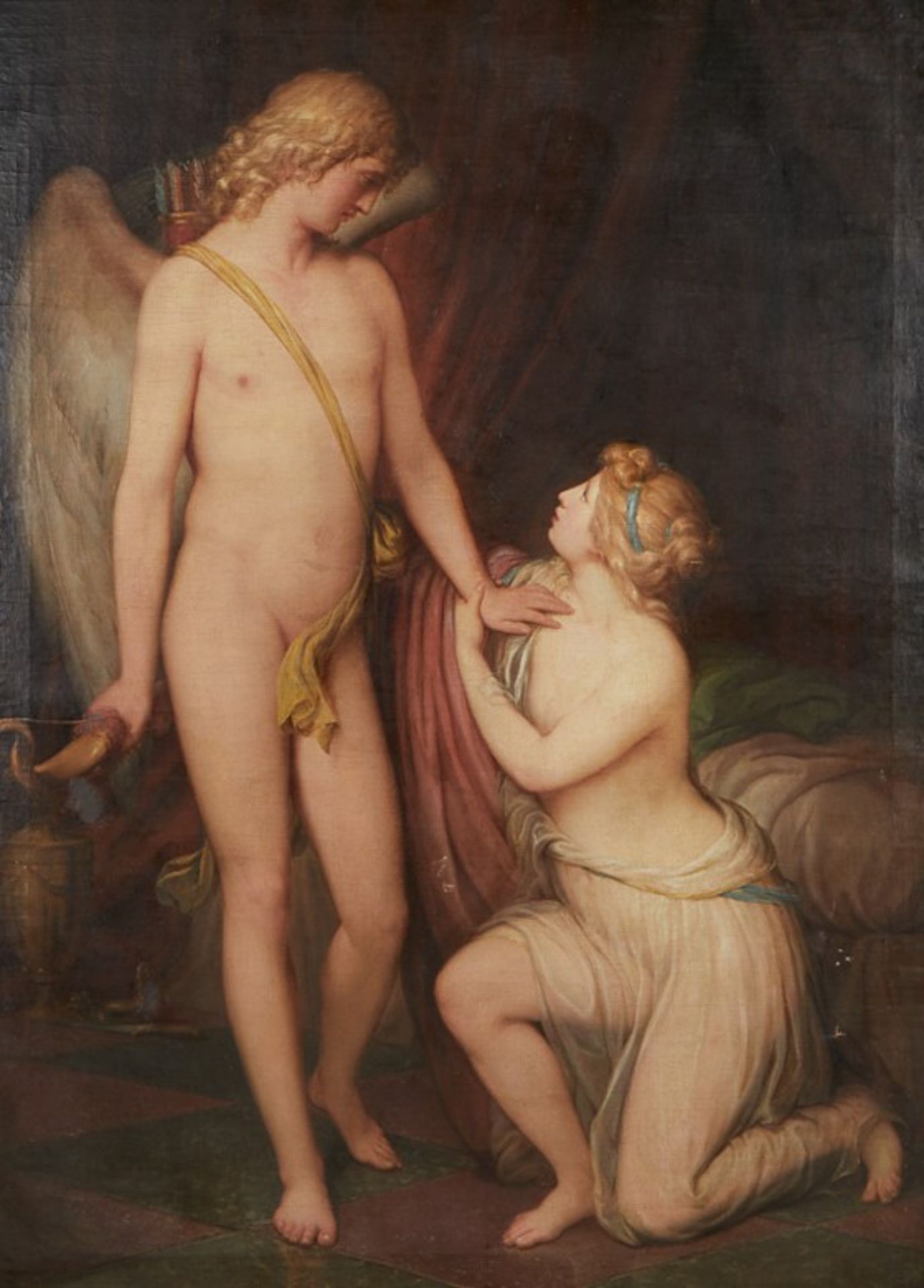 Large Oil Painting on Canvas Cupid and Psyche - Bild 2 aus 10