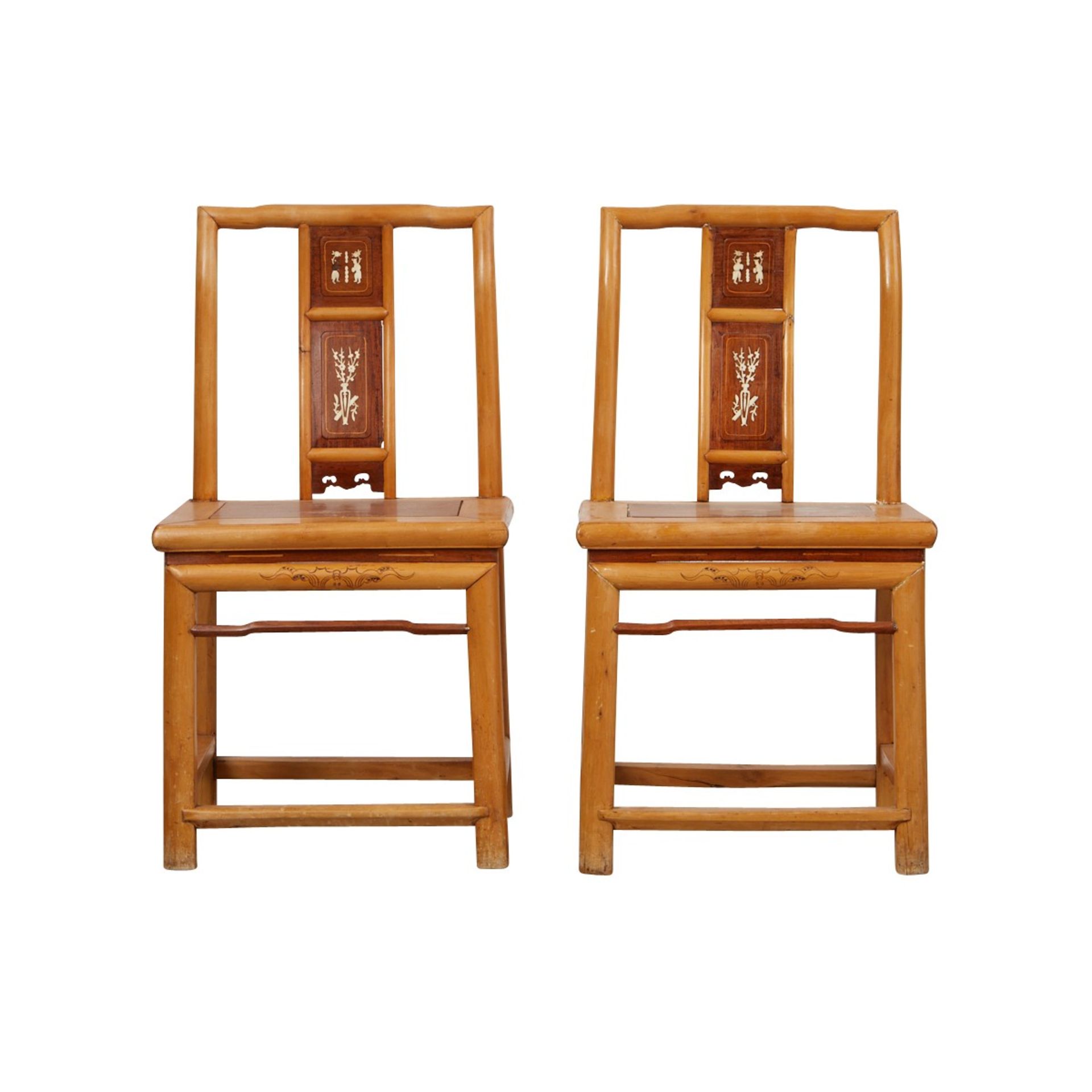 Pair of Chinese Hardwood Chairs - Bild 4 aus 14