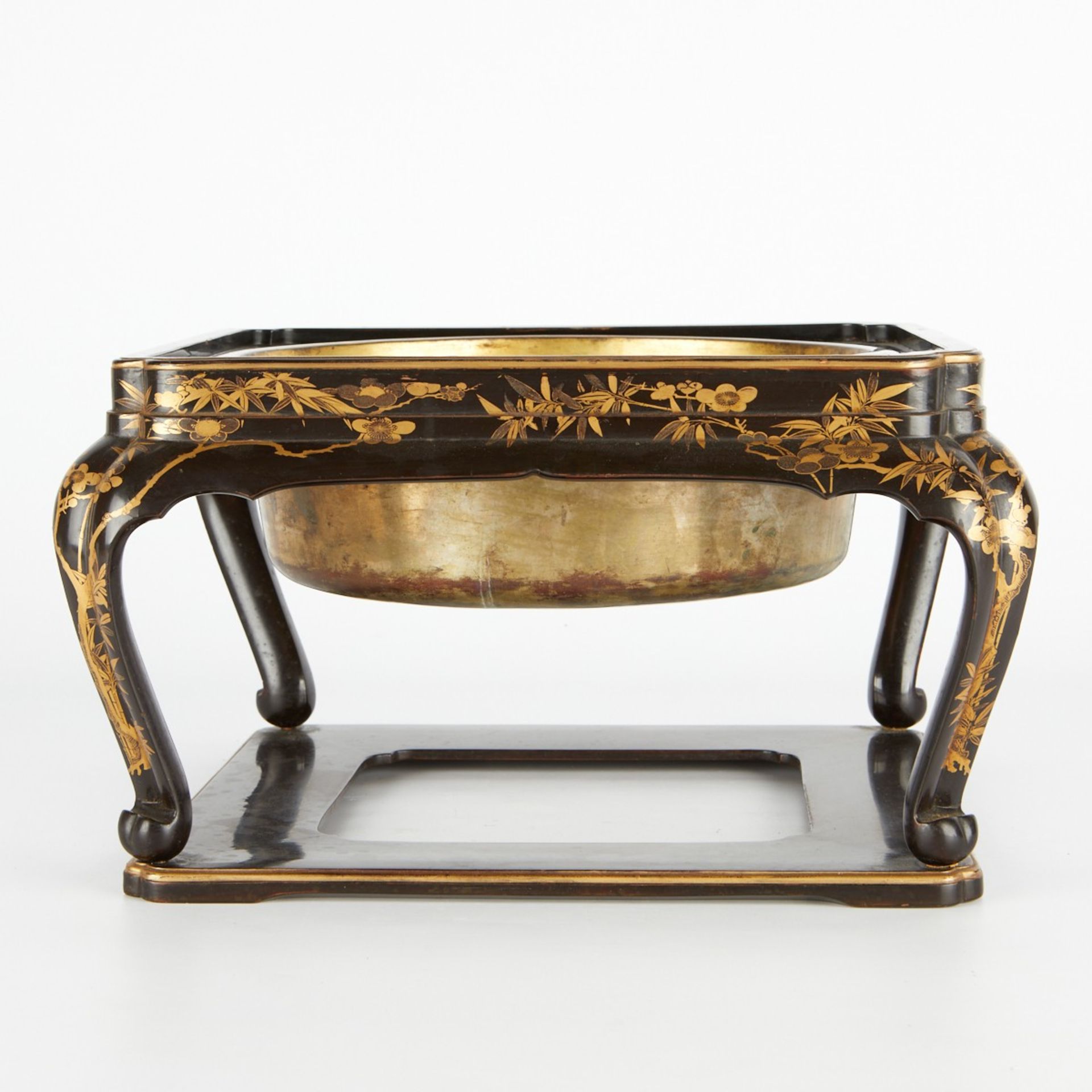 Japanese Meiji Lacquered Wood Brazier Hibachi - Image 3 of 7