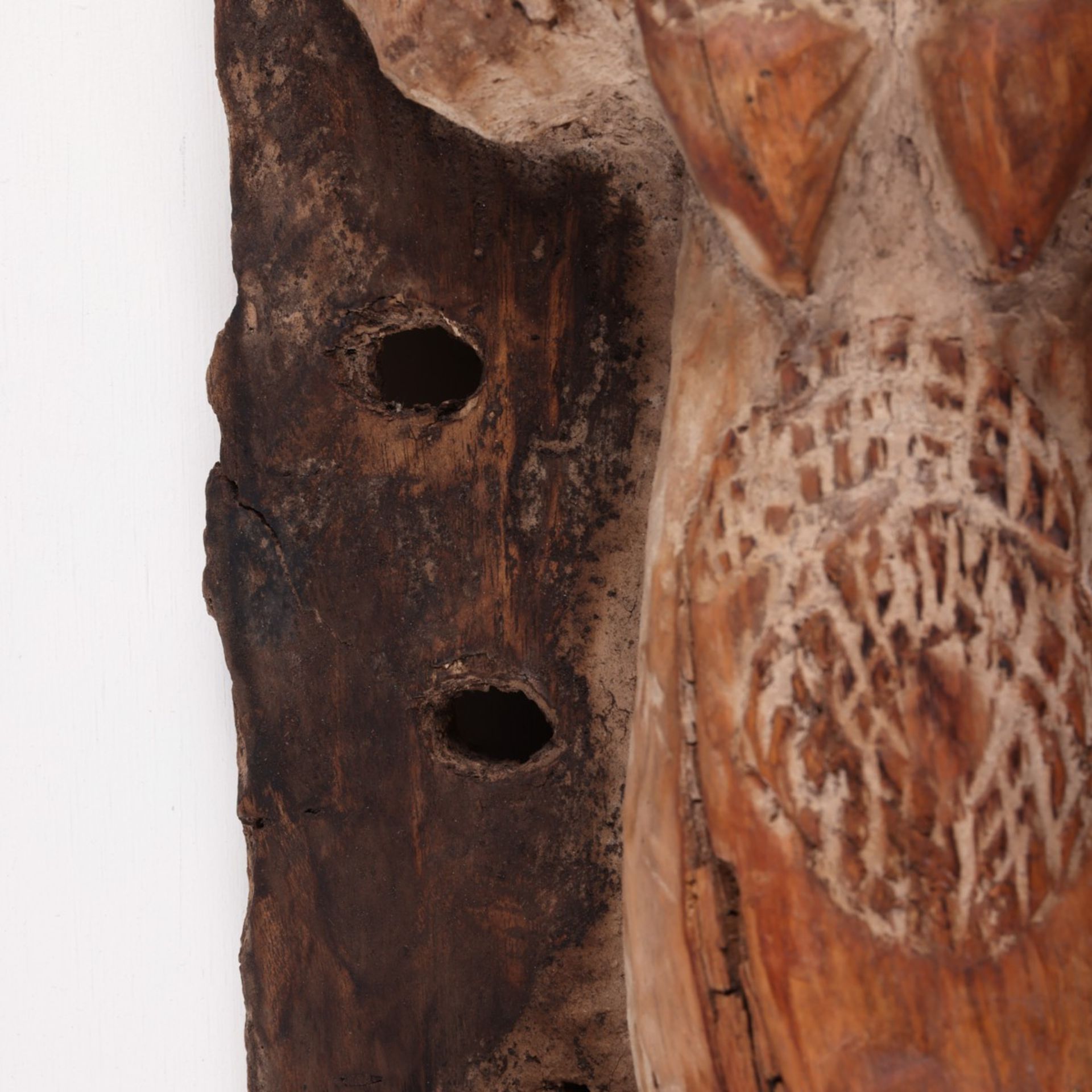 African Wooden Carved Door Panel w/ Heads - Image 9 of 11