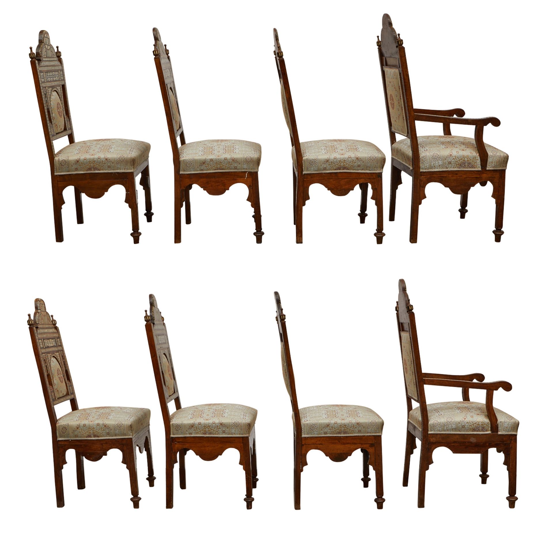 8 Syrian Mother of Pearl Inlaid Chairs - Bild 3 aus 12