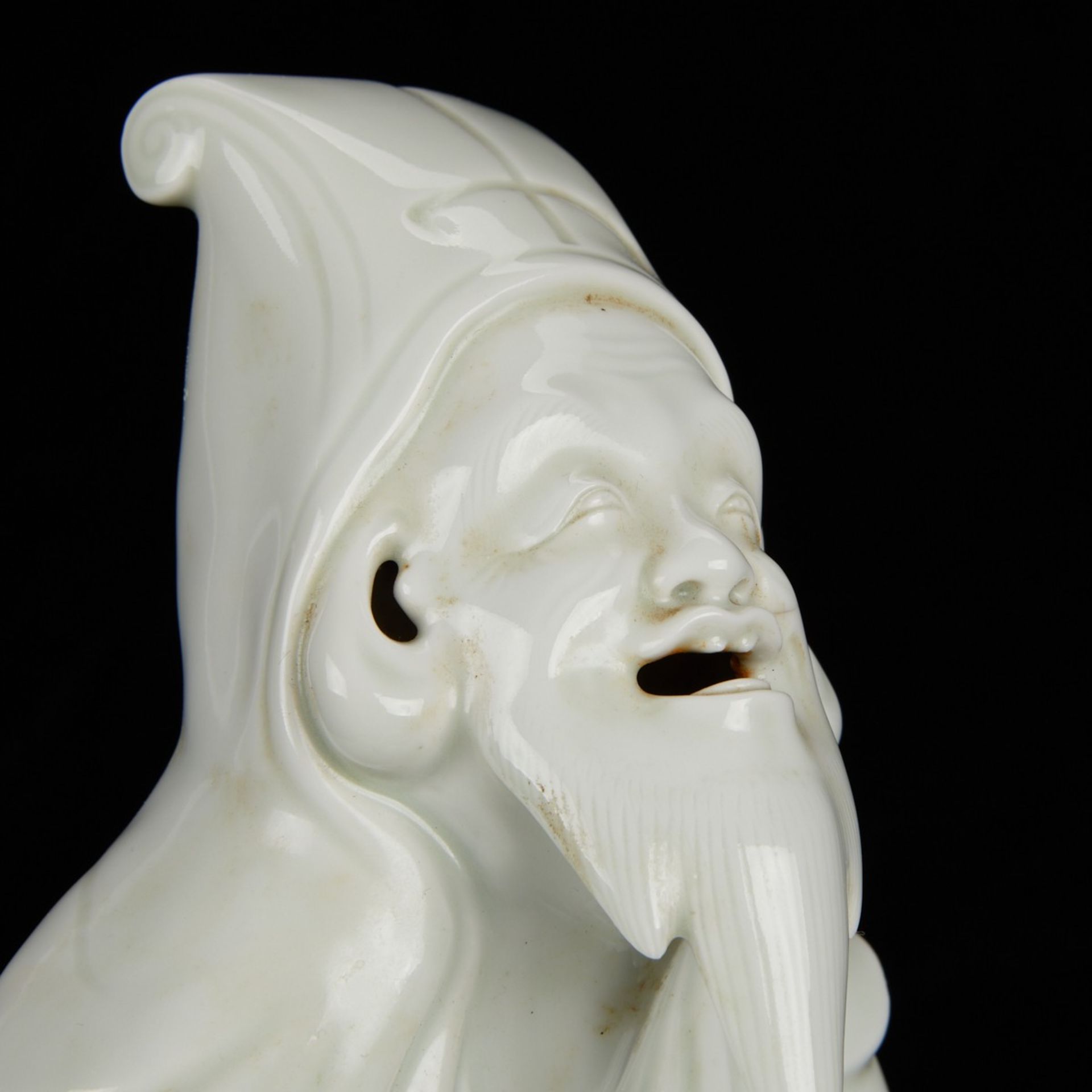 Chinese Blanc de Chine Porcelain Figure w/ Deer - Bild 11 aus 11