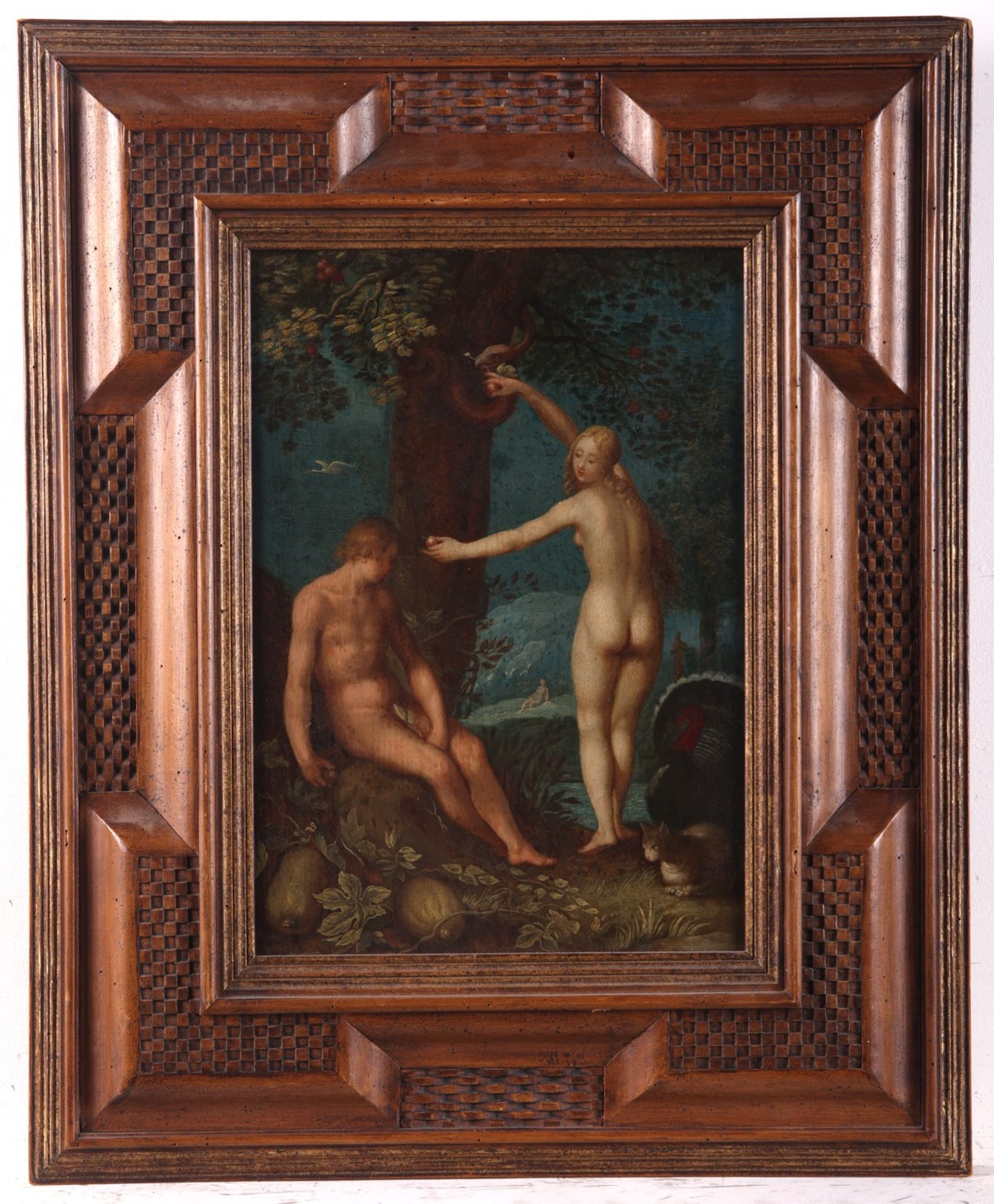 Attrib. Abraham Bloemaert "Eve Gives Adam the Fruit" Oil on Panel - Bild 2 aus 7