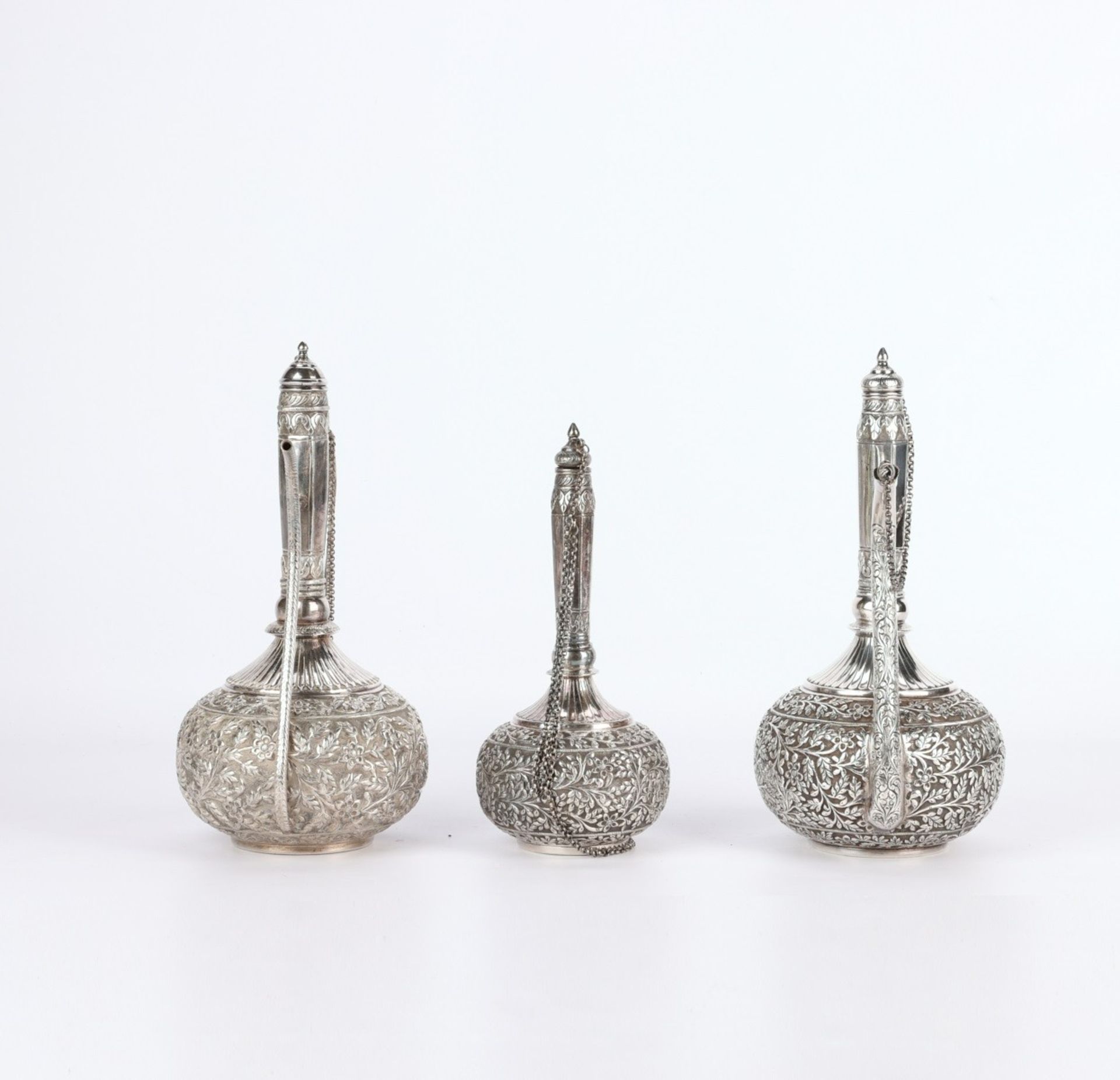 3 Sterling Silver Indian Water Vessels - Image 3 of 13