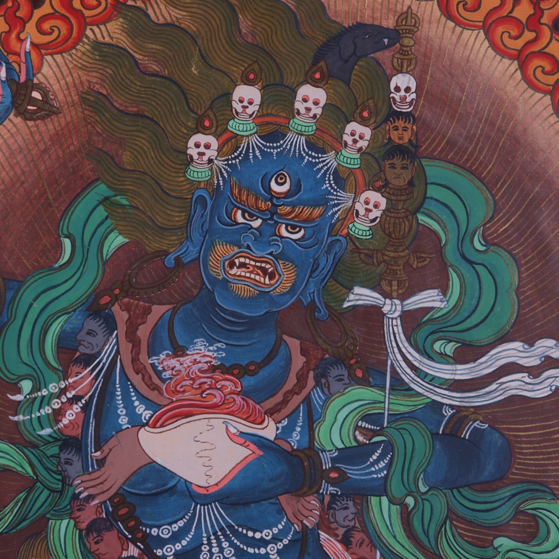 Contemporary Buddhist Vajrapani Thangka Painting - Bild 4 aus 4
