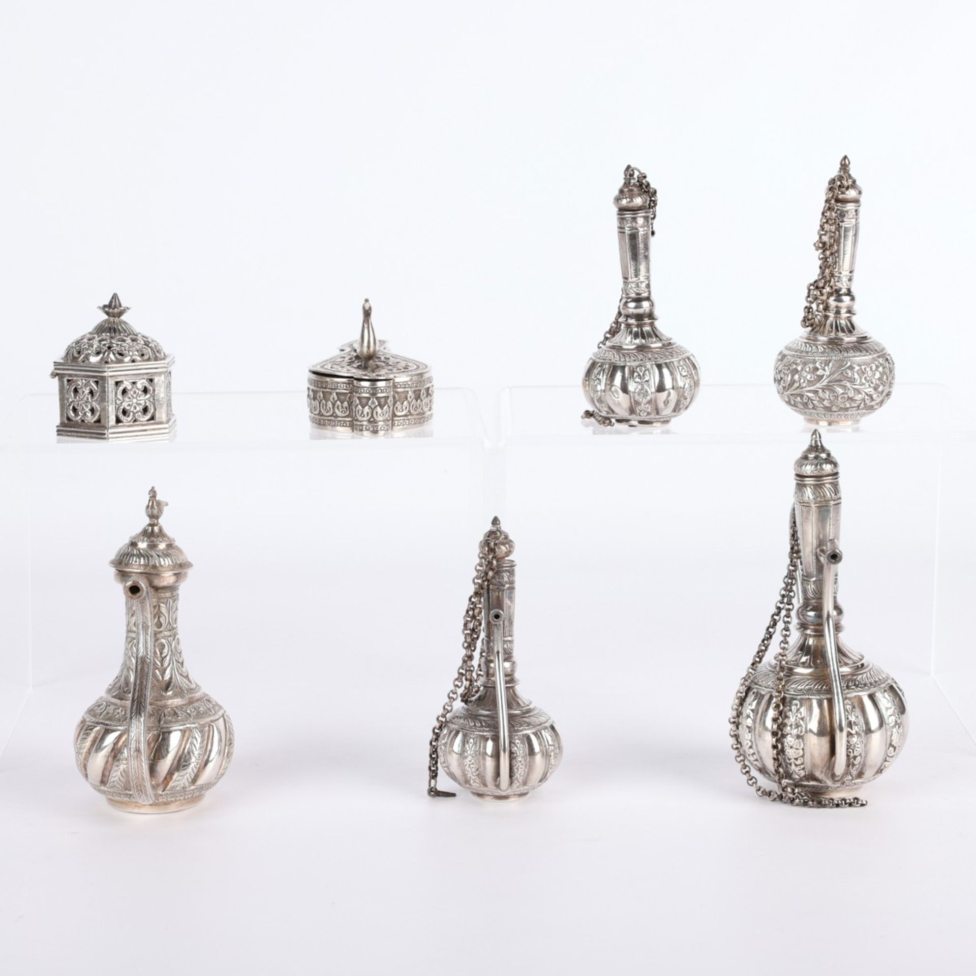 7 Miniature Silver and Sterling Indian Objects - Image 4 of 13