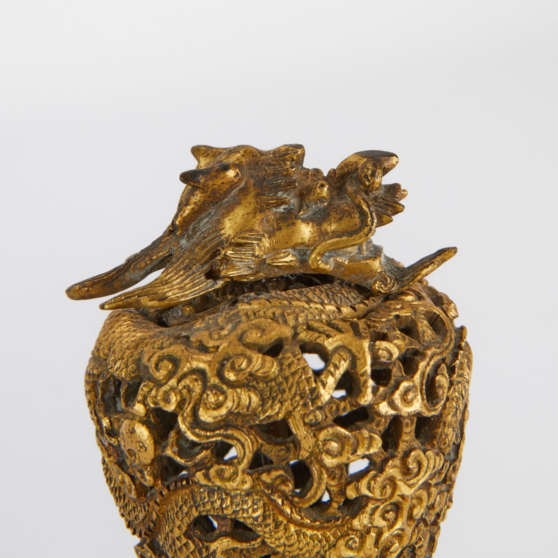 Chinese Enameled and Gilt Tripod Censer w/ Stand - Image 12 of 12