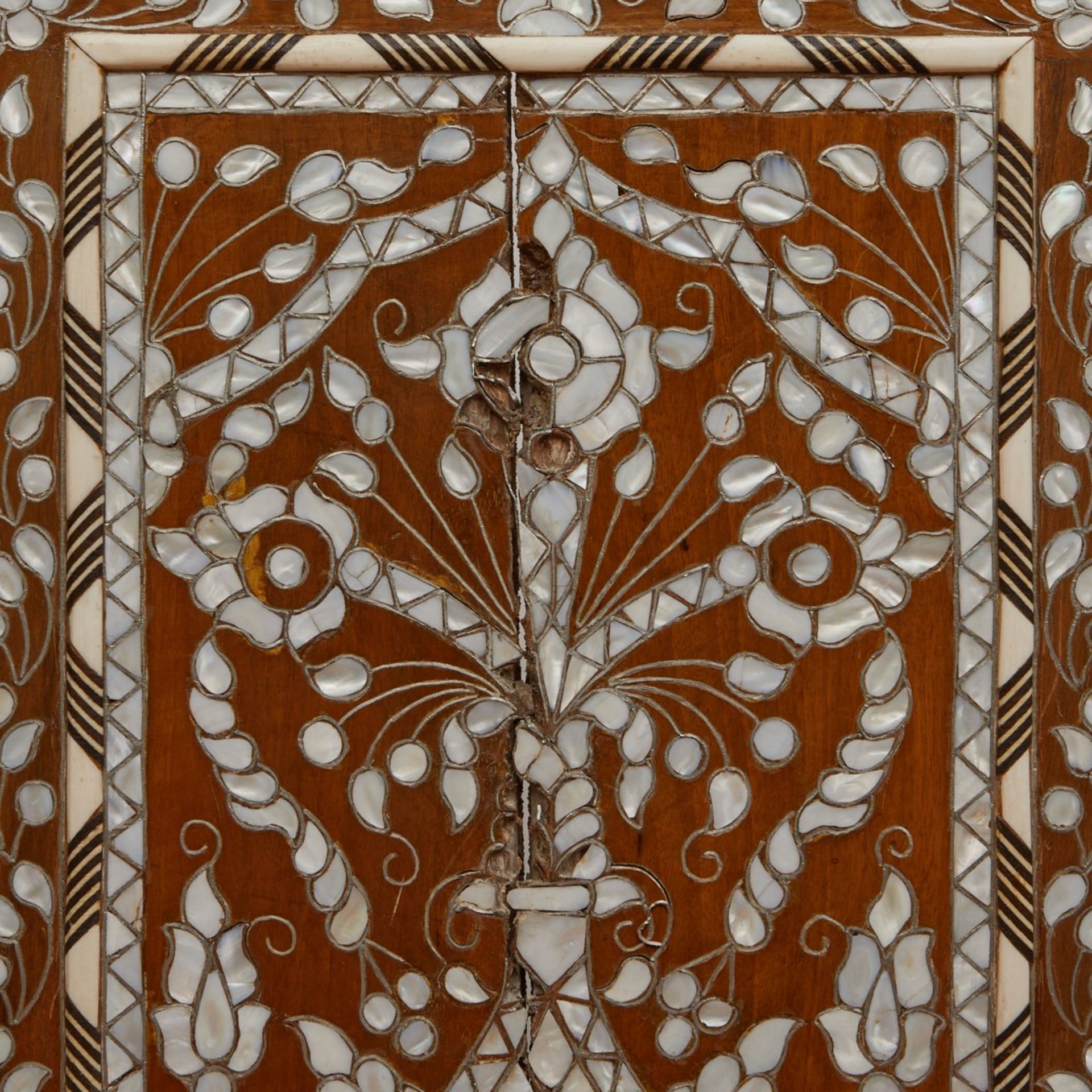Pair of Syrian Mother of Pearl Inlaid Armchairs - Image 6 of 7