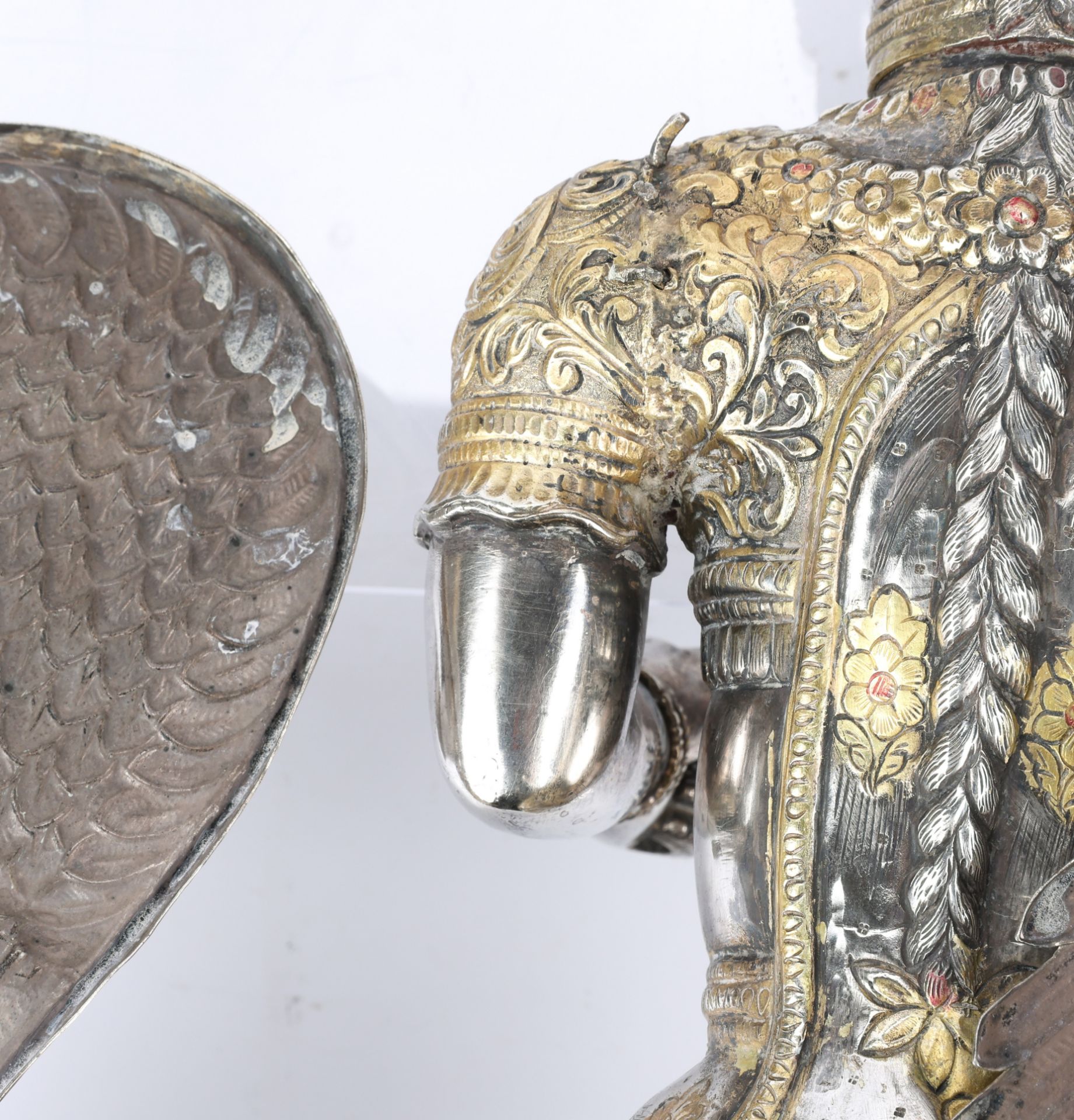 Pair Large Silver Indian Winged Figures - Image 3 of 7