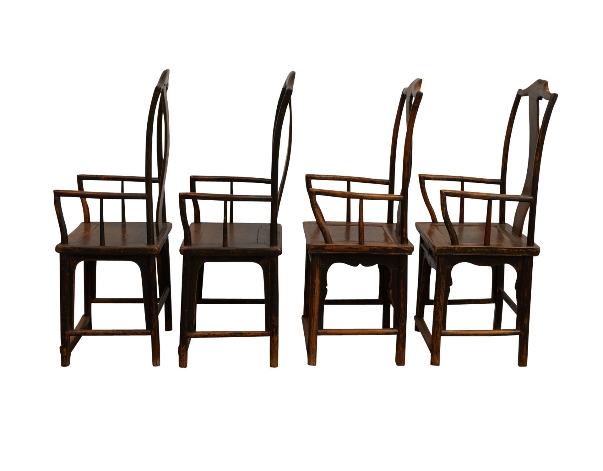 Set 4 Chinese Yokeback Chairs - Bild 5 aus 12