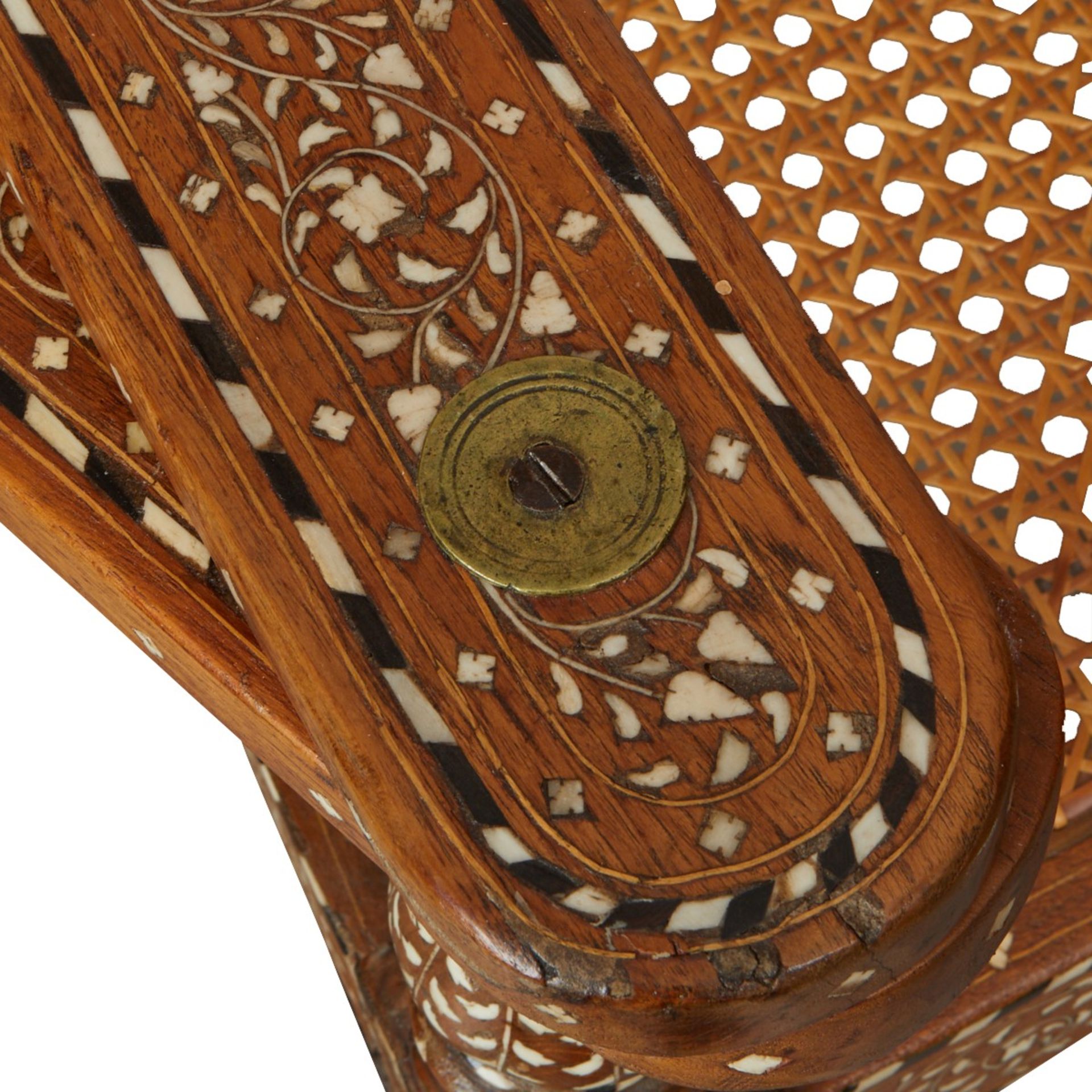 Syrian Inlaid Mother of Pearl Plantation Chair - Bild 13 aus 14