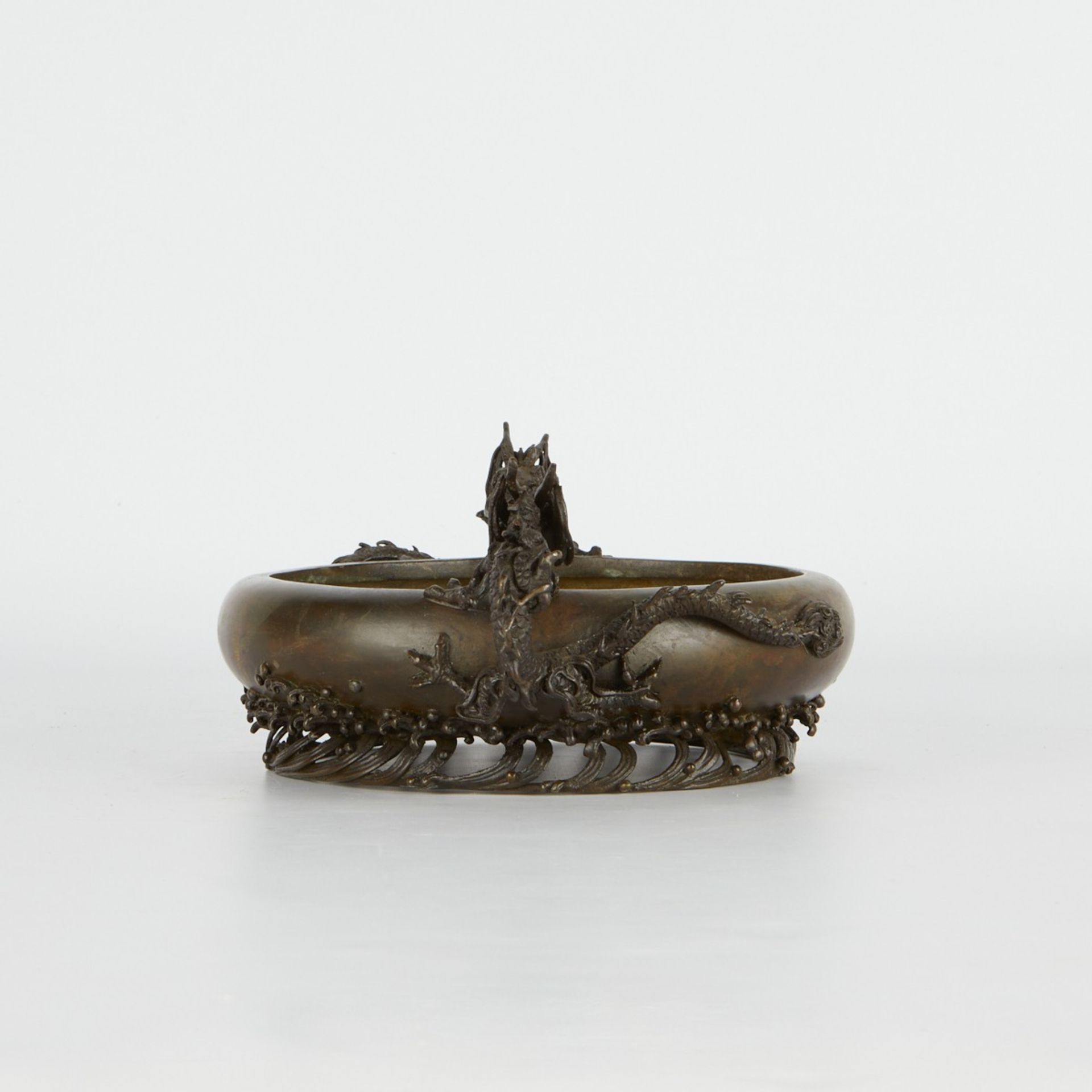 Japanese Meiji Bronze Dragon Censer Kuroda - Image 3 of 9